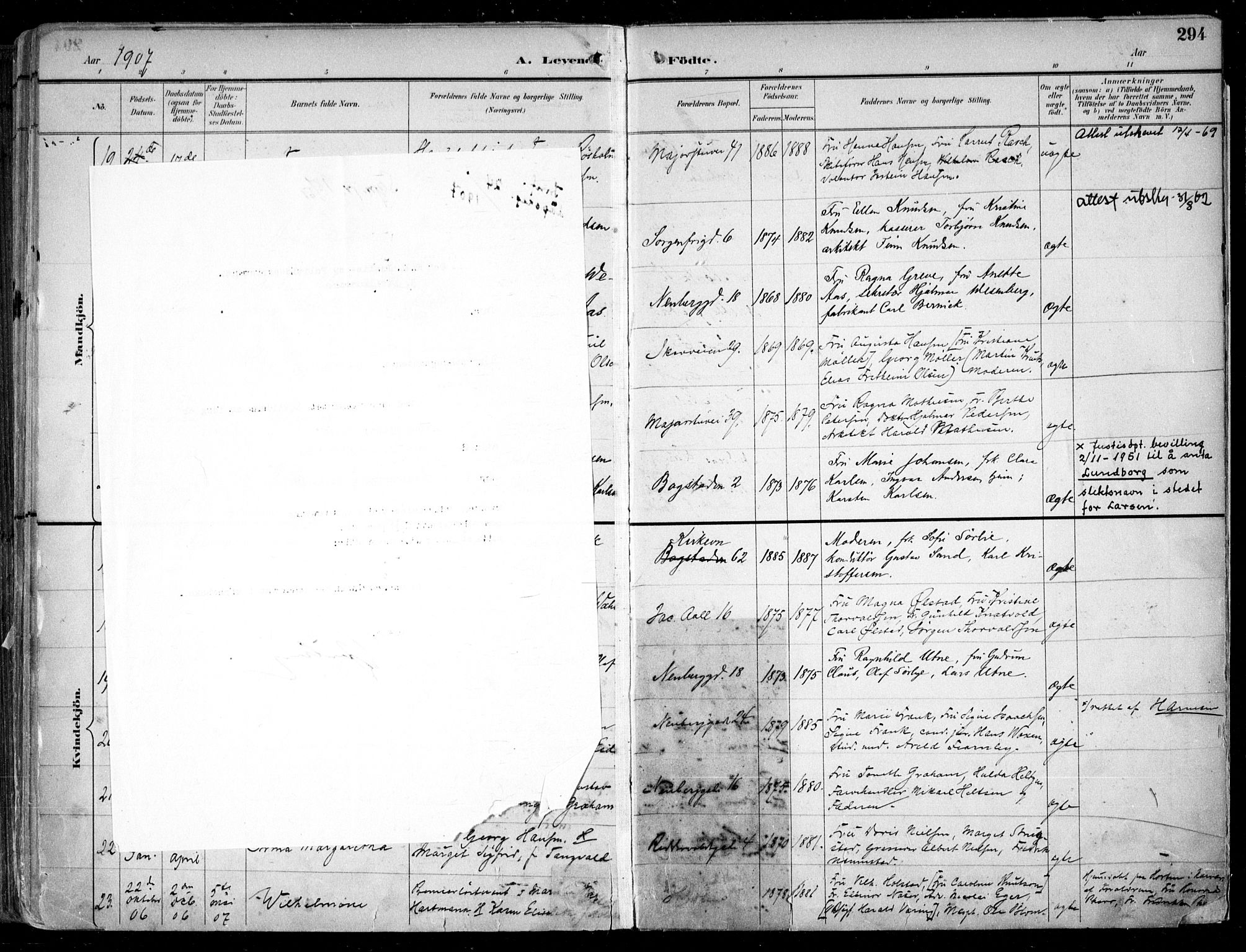 Uranienborg prestekontor Kirkebøker, AV/SAO-A-10877/F/Fa/L0005: Parish register (official) no. 5, 1895-1907, p. 294