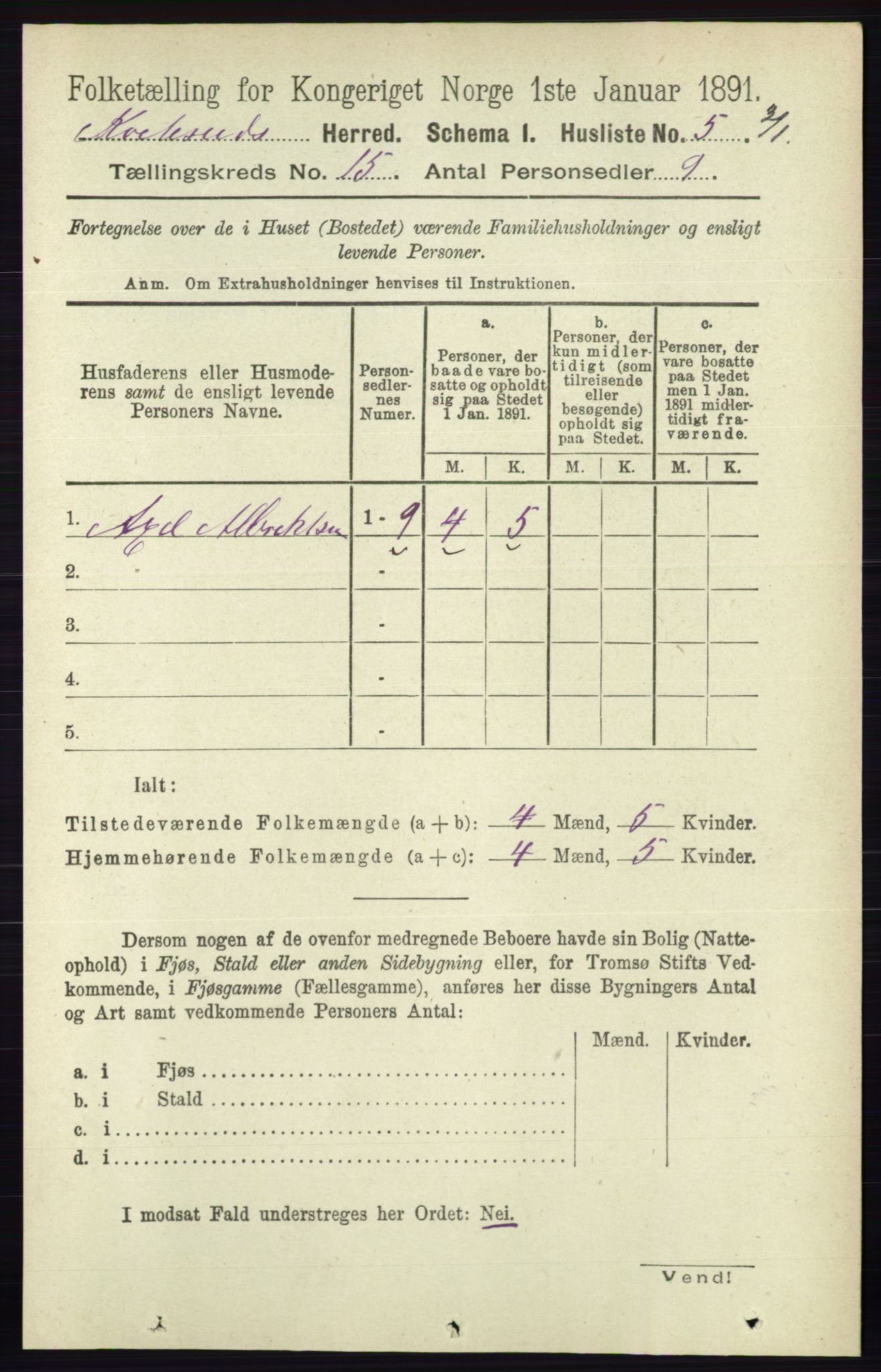 RA, 1891 census for 0829 Kviteseid, 1891, p. 3506