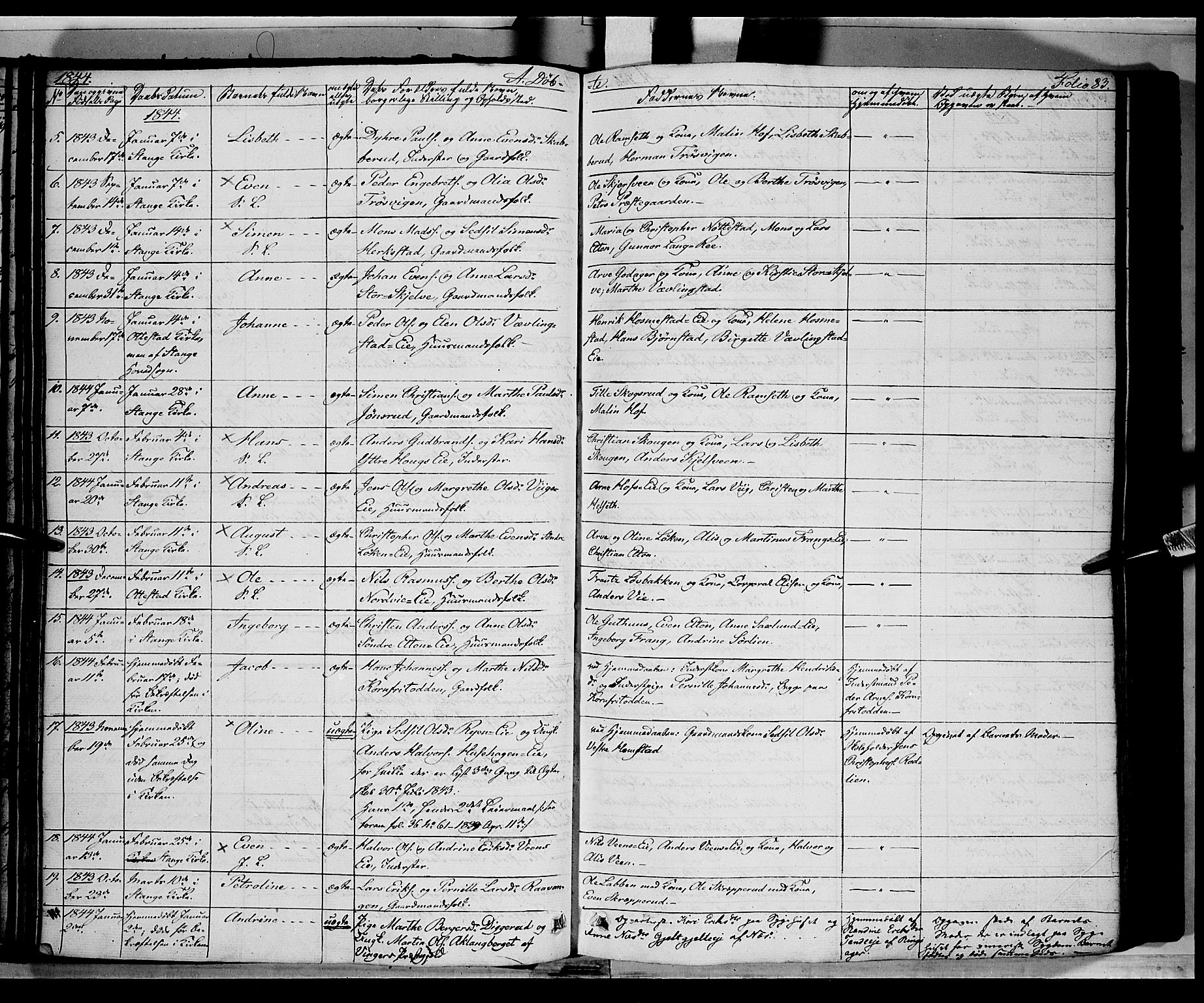 Stange prestekontor, AV/SAH-PREST-002/K/L0010: Parish register (official) no. 10, 1835-1845, p. 83