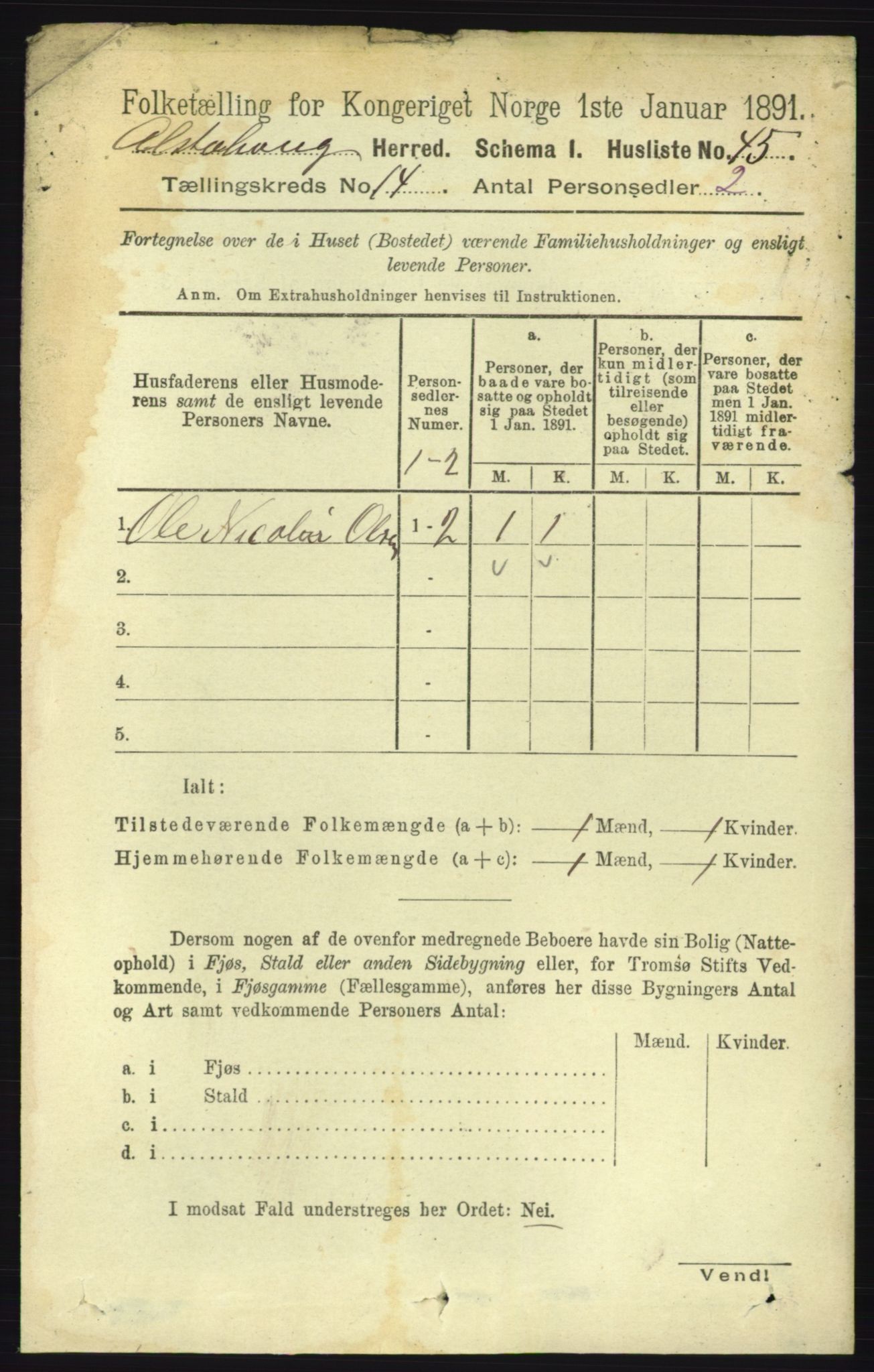 RA, 1891 census for 1820 Alstahaug, 1891, p. 4931