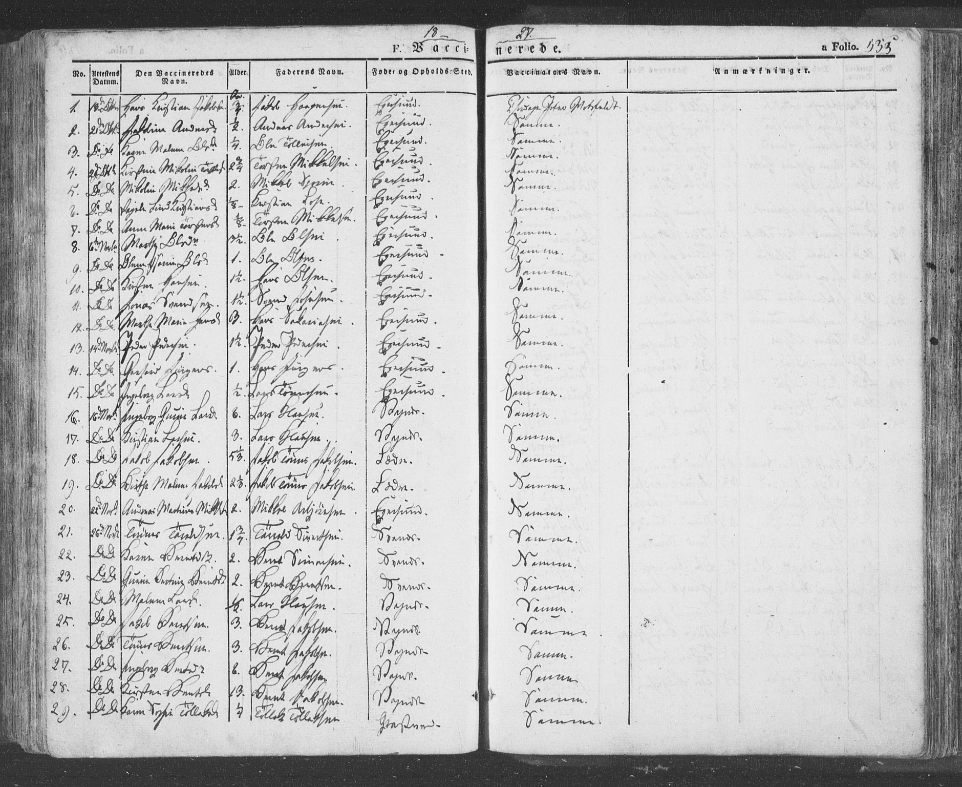 Eigersund sokneprestkontor, SAST/A-101807/S08/L0009: Parish register (official) no. A 9, 1827-1850, p. 535