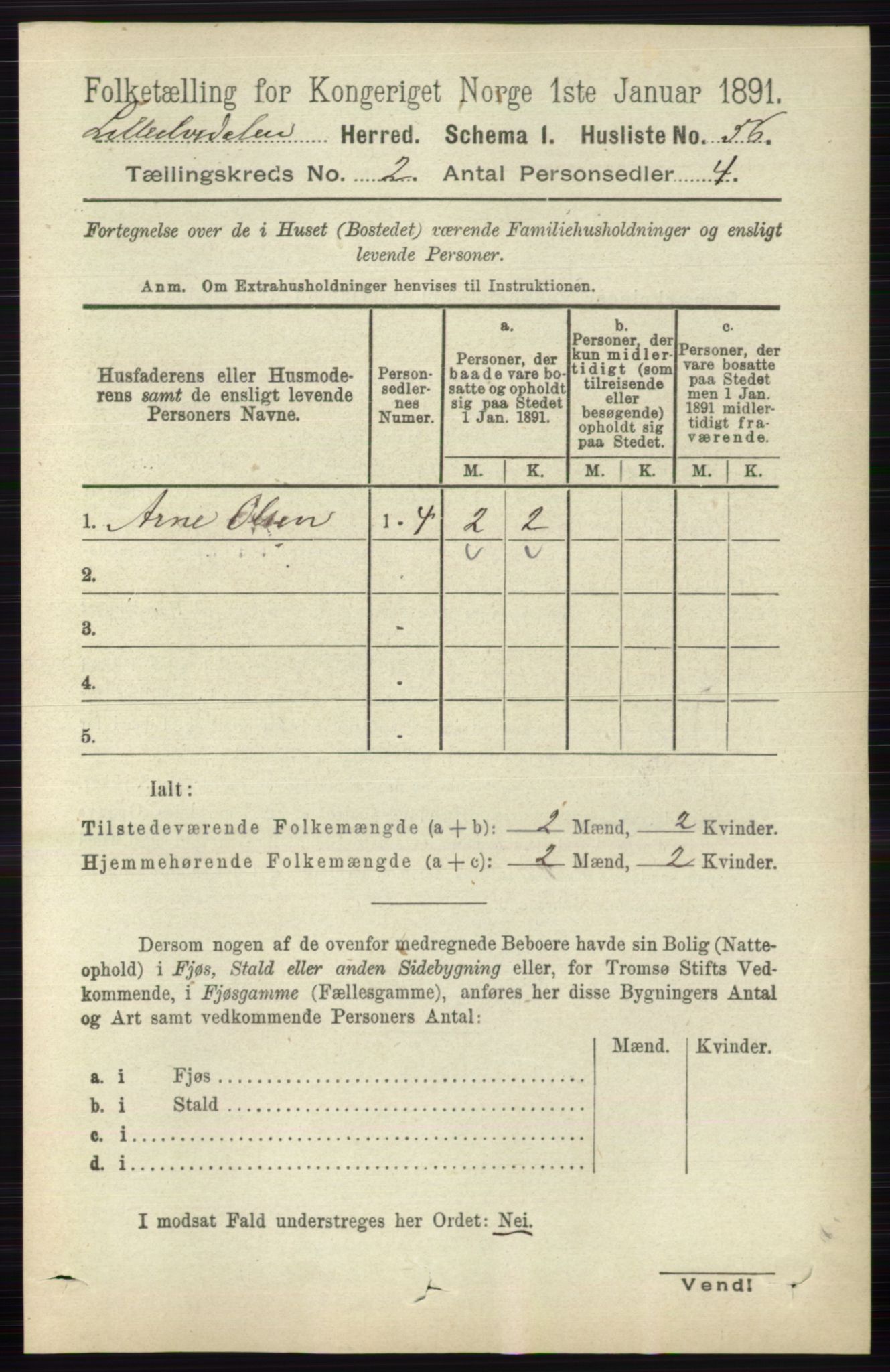 RA, 1891 census for 0438 Lille Elvedalen, 1891, p. 542