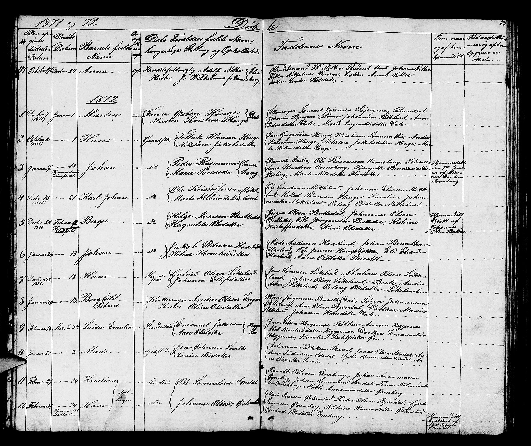 Fjaler sokneprestembete, SAB/A-79801/H/Hab/Habc/L0001: Parish register (copy) no. C 1, 1852-1878, p. 64