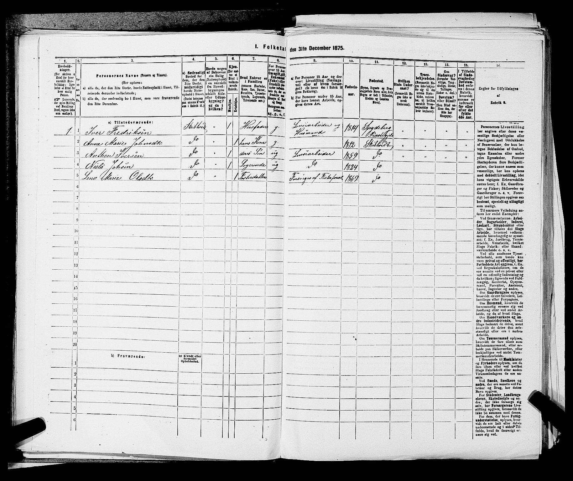 RA, 1875 census for 0127P Skiptvet, 1875, p. 258