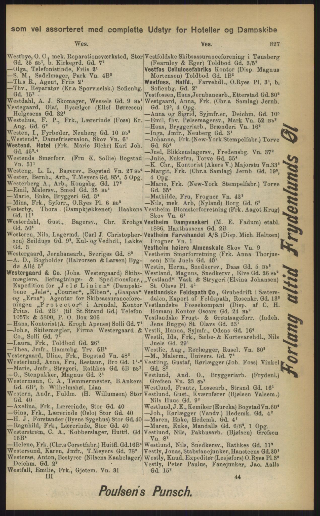 Kristiania/Oslo adressebok, PUBL/-, 1903, p. 827