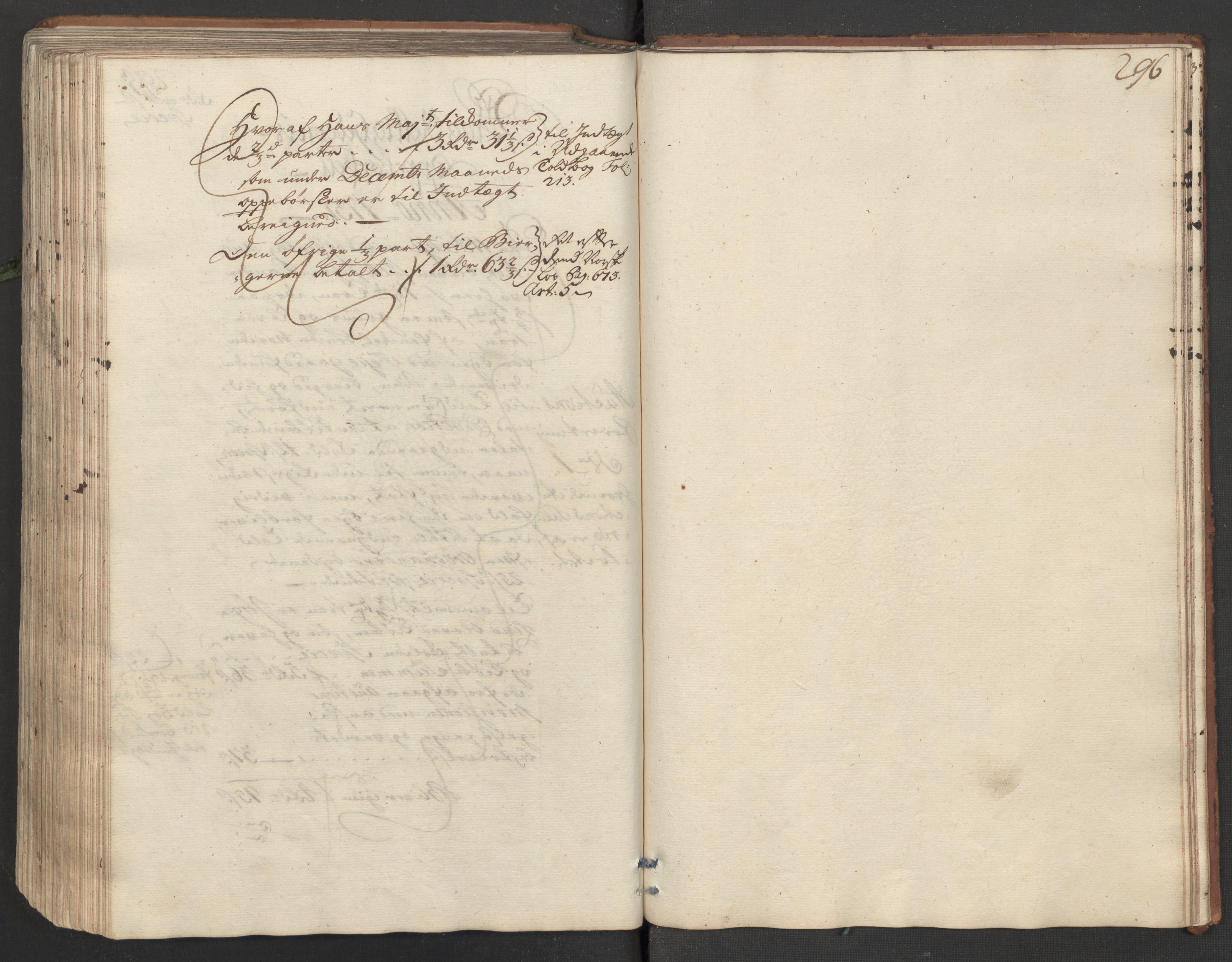 Generaltollkammeret, tollregnskaper, AV/RA-EA-5490/R26/L0016/0001: Tollregnskaper Bergen A / Inngående hovedtollbok, 1731, p. 295b-296a