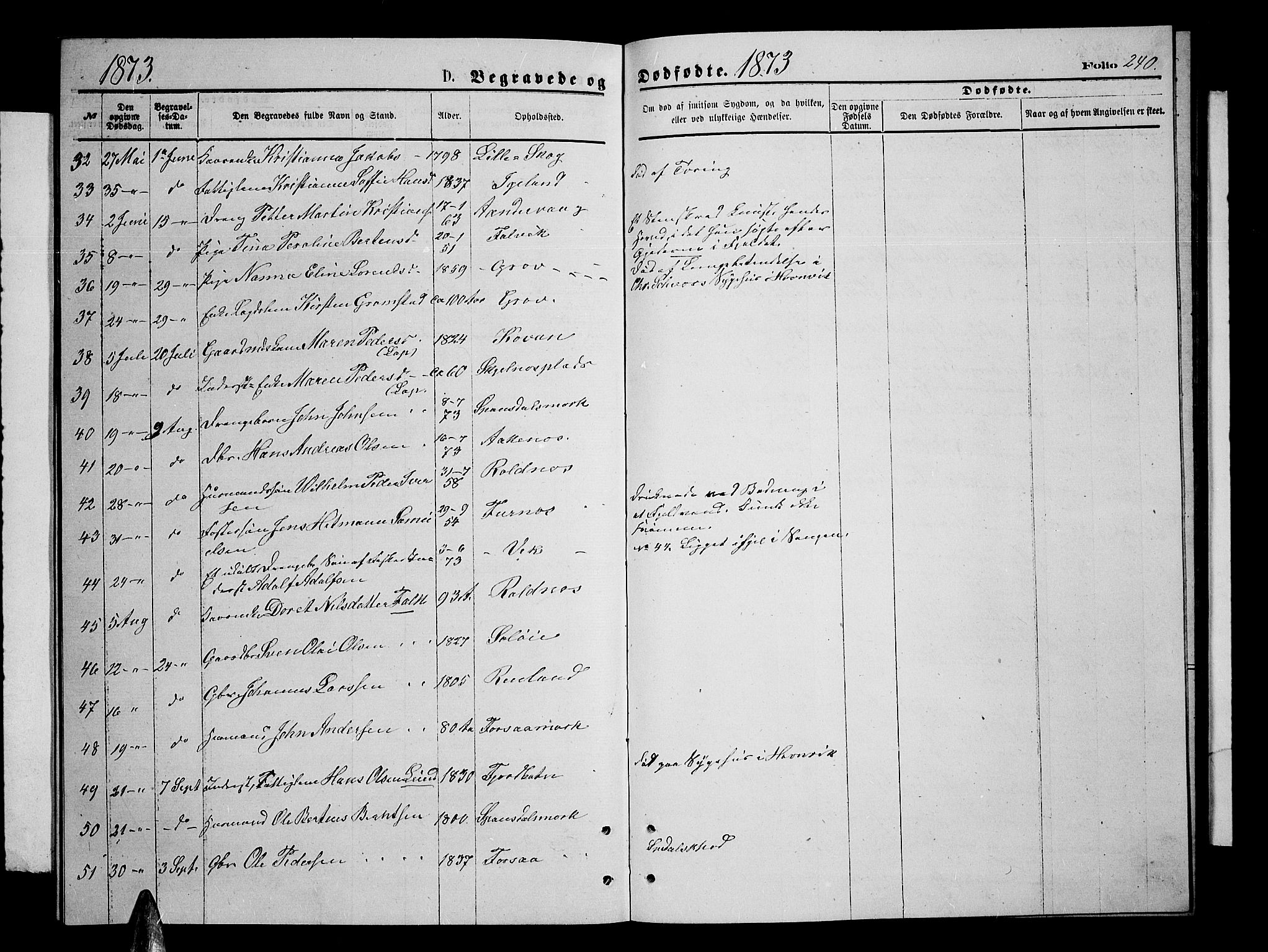 Ibestad sokneprestembete, AV/SATØ-S-0077/H/Ha/Hab/L0006klokker: Parish register (copy) no. 6, 1871-1879, p. 240