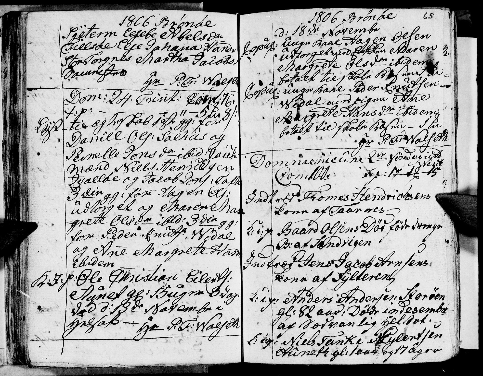 Ministerialprotokoller, klokkerbøker og fødselsregistre - Nordland, AV/SAT-A-1459/813/L0209: Parish register (copy) no. 813C01, 1803-1821, p. 65