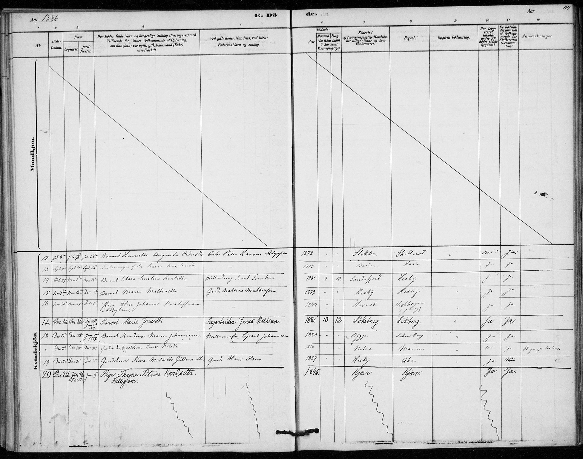 Sem kirkebøker, AV/SAKO-A-5/F/Fa/L0010: Parish register (official) no. I 10, 1878-1887, p. 114