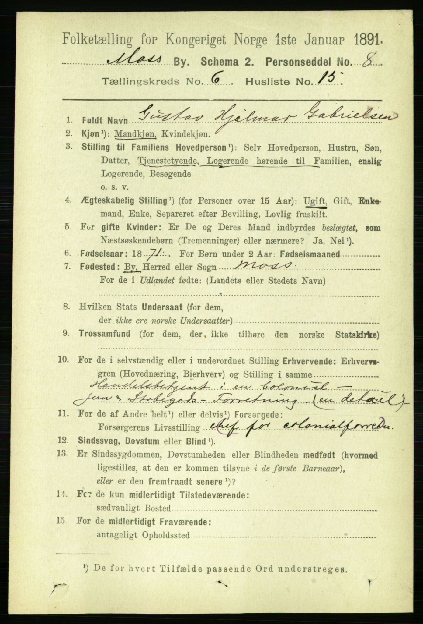 RA, 1891 census for 0104 Moss, 1891, p. 3544