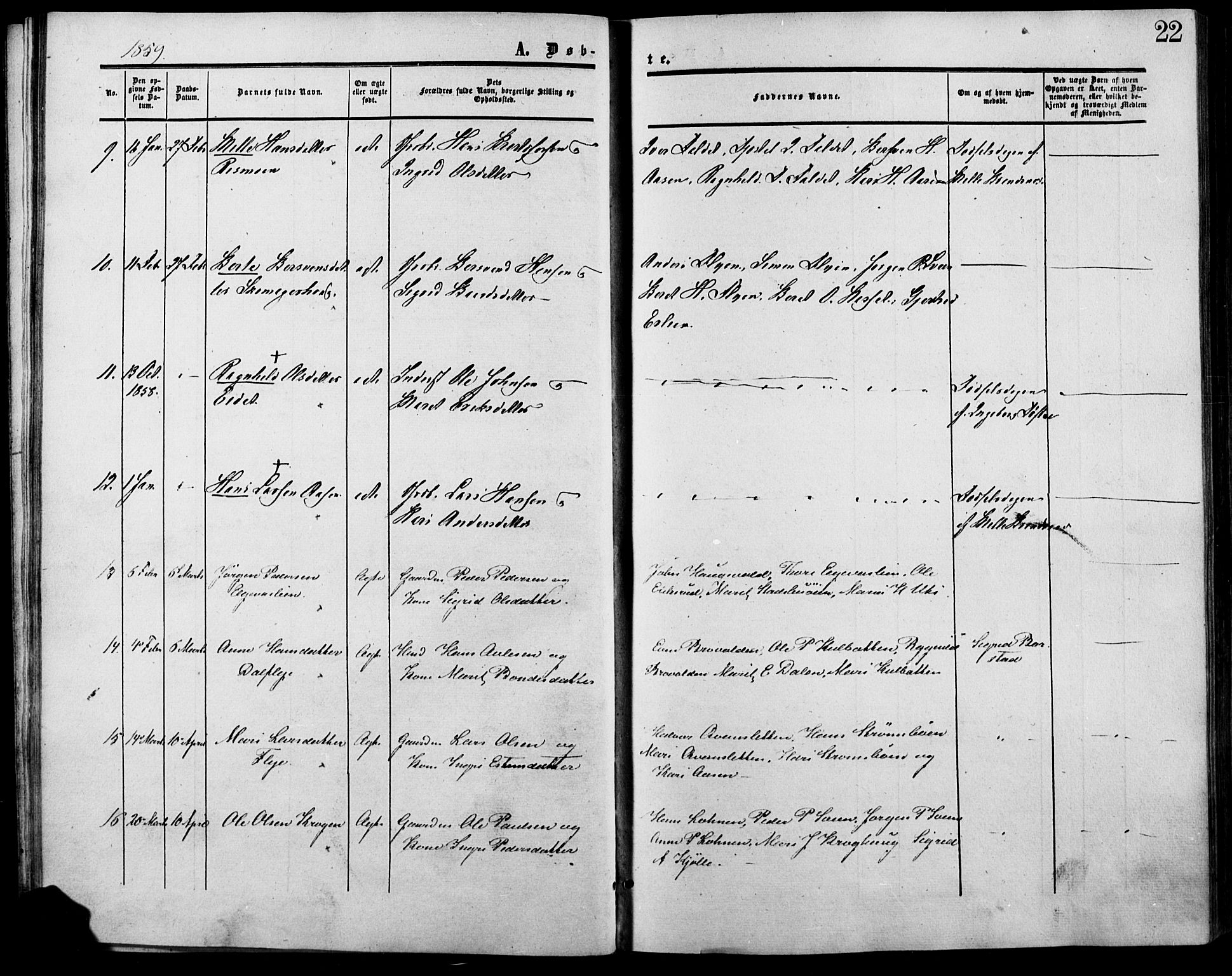 Lesja prestekontor, AV/SAH-PREST-068/H/Ha/Haa/L0007: Parish register (official) no. 7, 1854-1862, p. 22