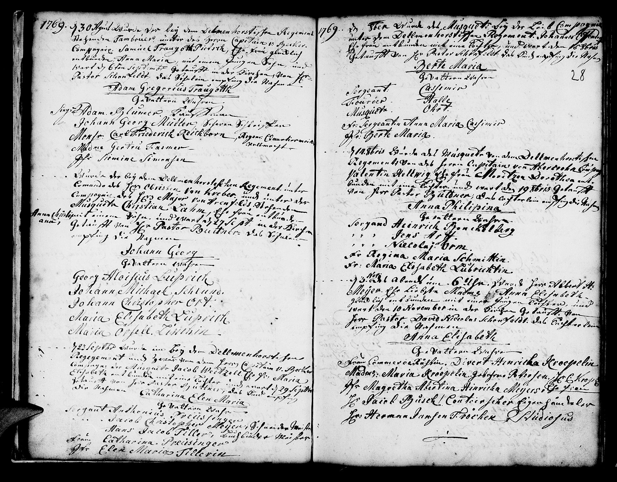 Mariakirken Sokneprestembete, AV/SAB-A-76901/H/Haa/L0001: Parish register (official) no. A 1, 1740-1784, p. 28