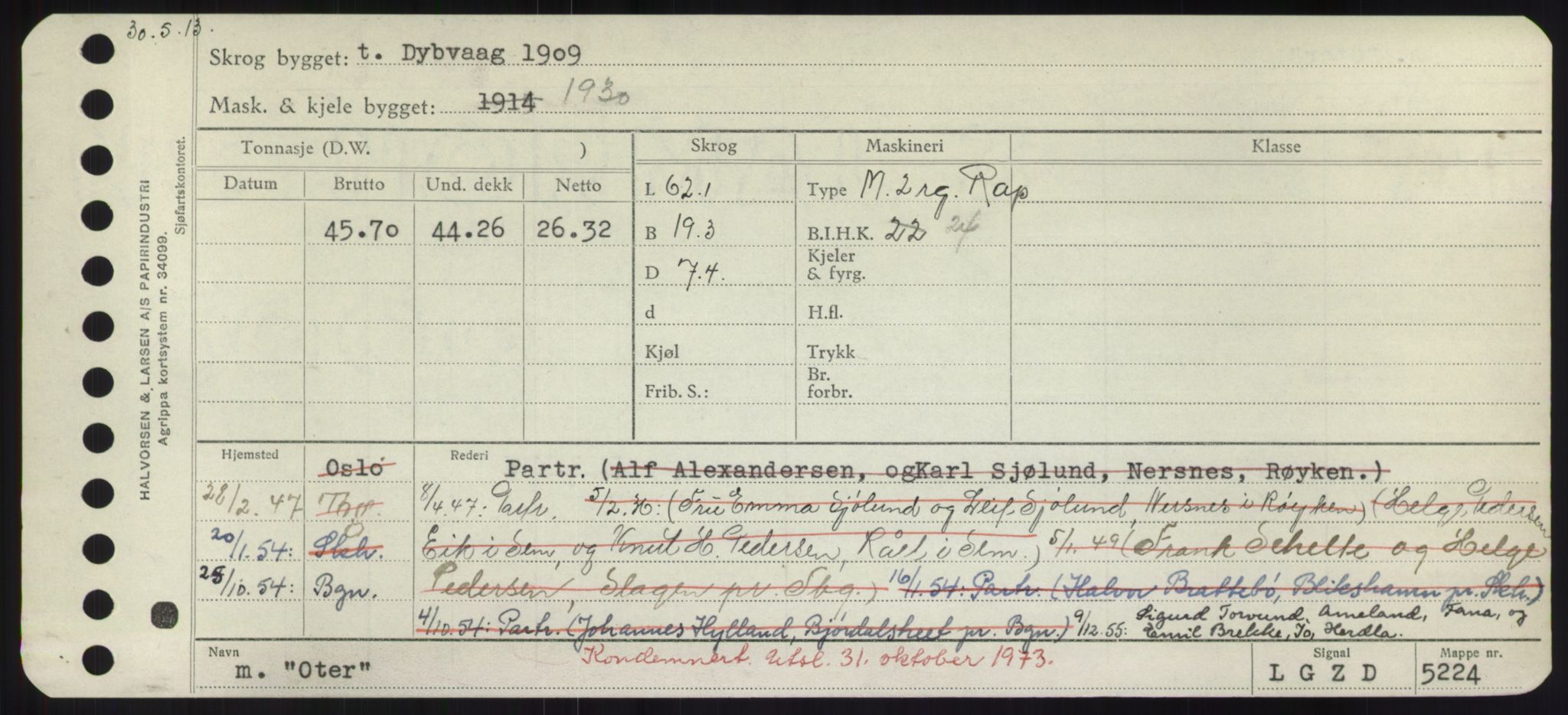 Sjøfartsdirektoratet med forløpere, Skipsmålingen, RA/S-1627/H/Hd/L0028: Fartøy, O, p. 503