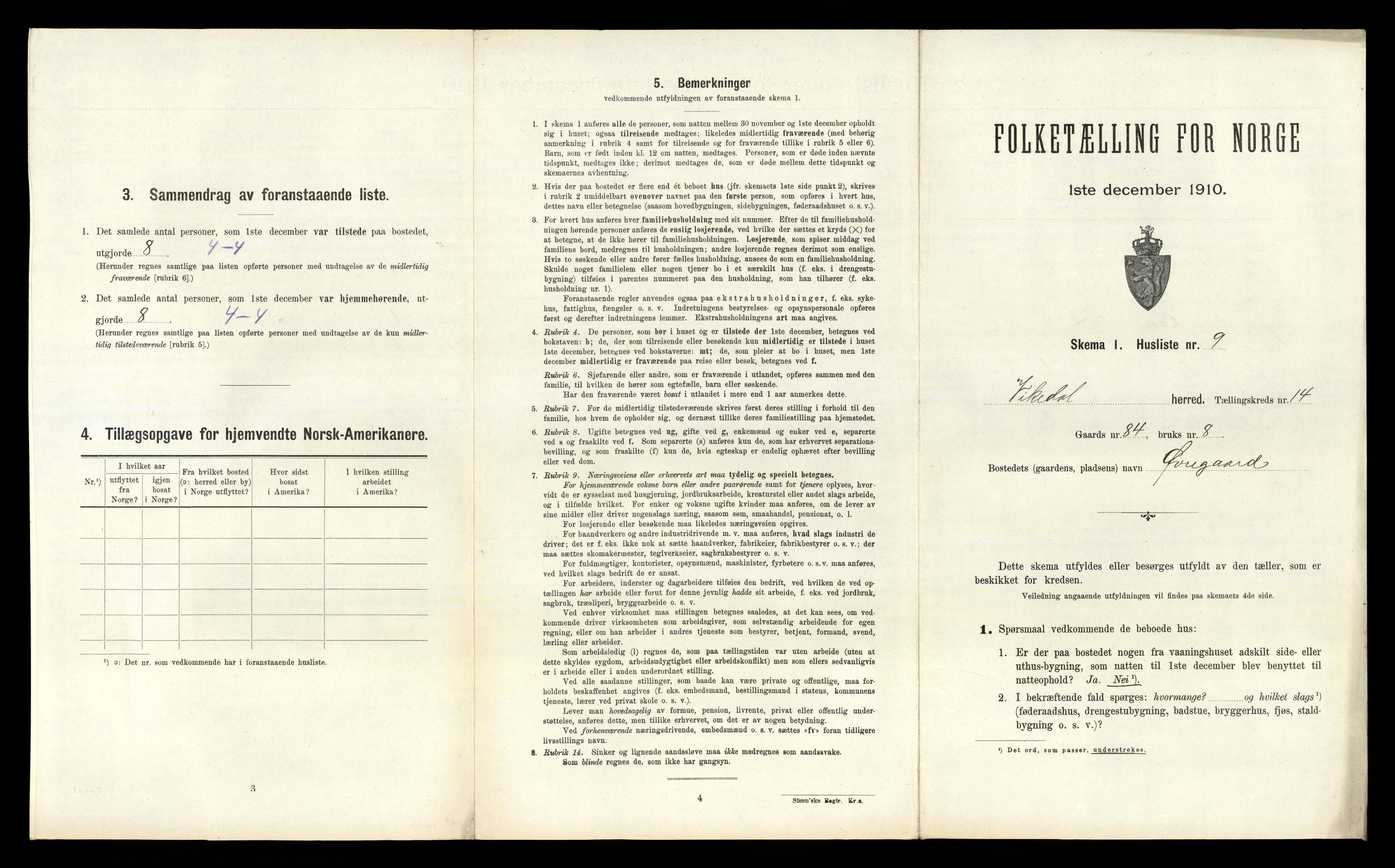 RA, 1910 census for Vikedal, 1910, p. 897