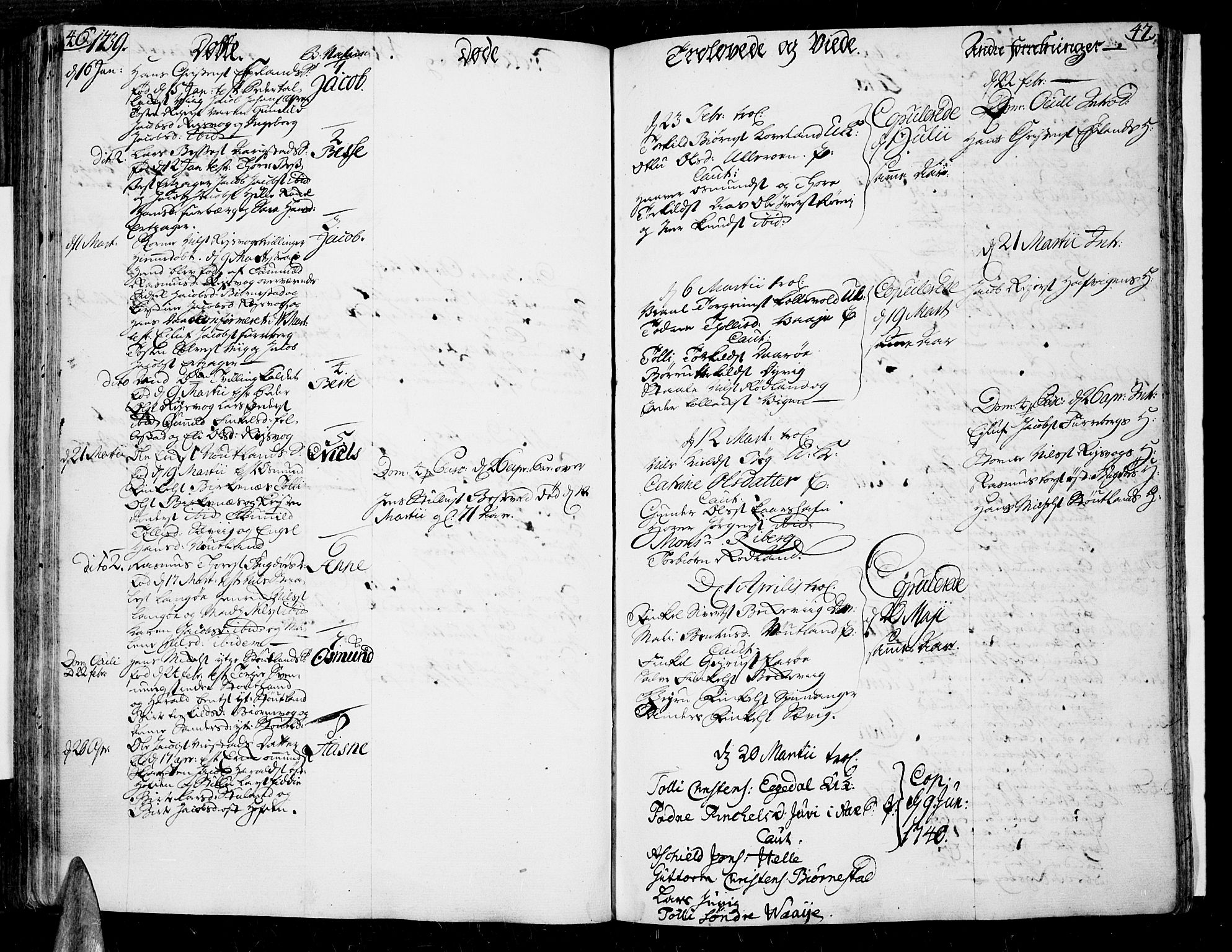 Lista sokneprestkontor, AV/SAK-1111-0027/F/Fa/L0002: Parish register (official) no. A 2 /3, 1726-1751, p. 46-47