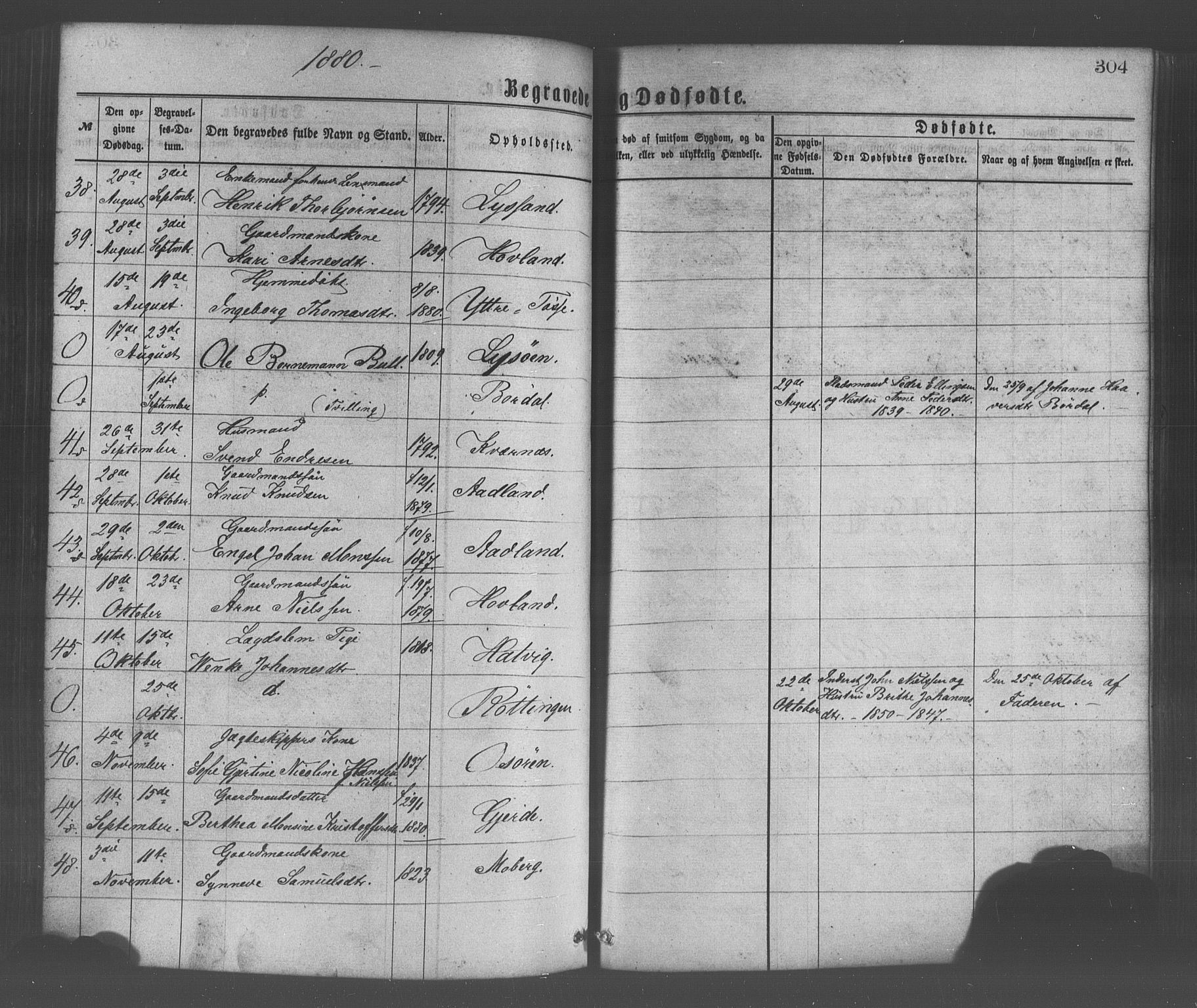 Os sokneprestembete, SAB/A-99929: Parish register (official) no. A 18, 1874-1884, p. 304