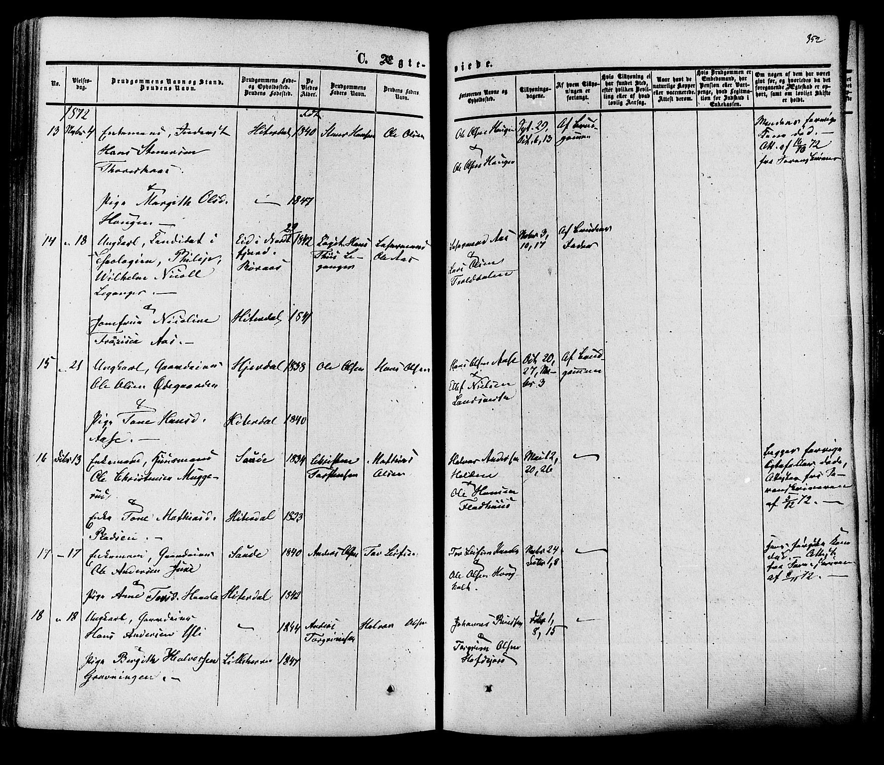 Heddal kirkebøker, SAKO/A-268/F/Fa/L0007: Parish register (official) no. I 7, 1855-1877, p. 352