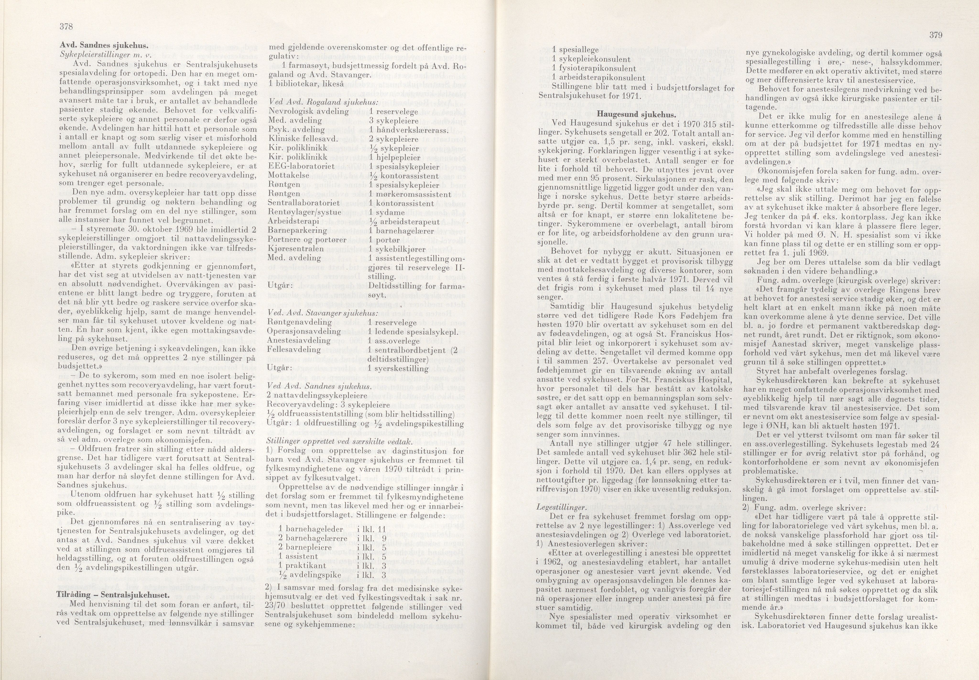 Rogaland fylkeskommune - Fylkesrådmannen , IKAR/A-900/A/Aa/Aaa/L0090: Møtebok , 1970, p. 378-379