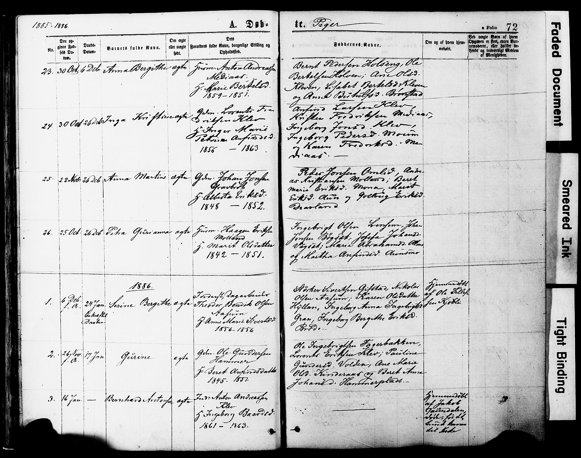 Ministerialprotokoller, klokkerbøker og fødselsregistre - Nord-Trøndelag, AV/SAT-A-1458/749/L0473: Parish register (official) no. 749A07, 1873-1887, p. 72