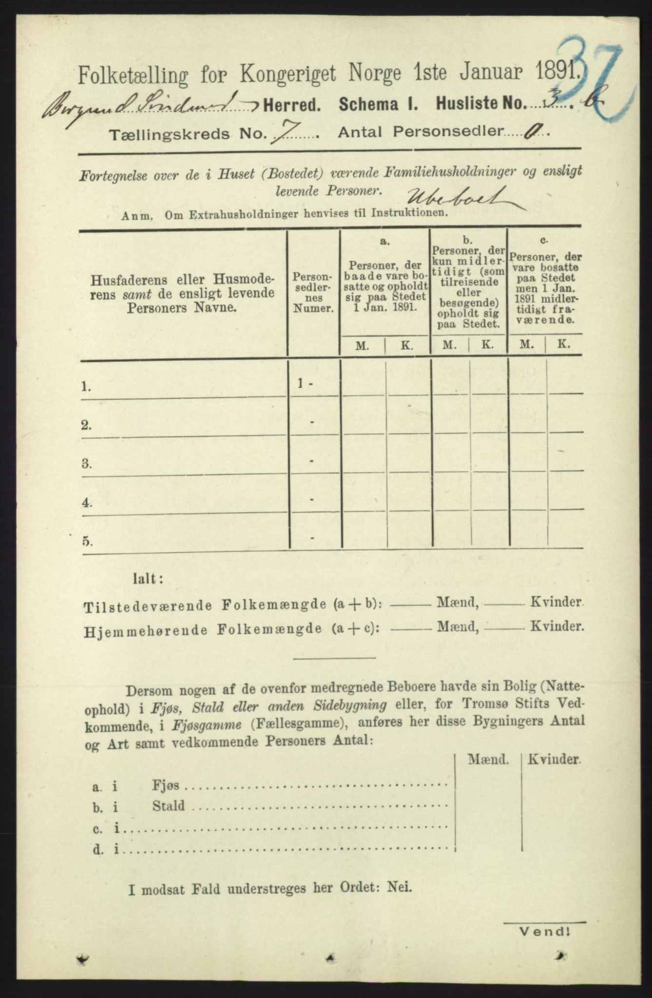 RA, 1891 census for 1531 Borgund, 1891, p. 1812