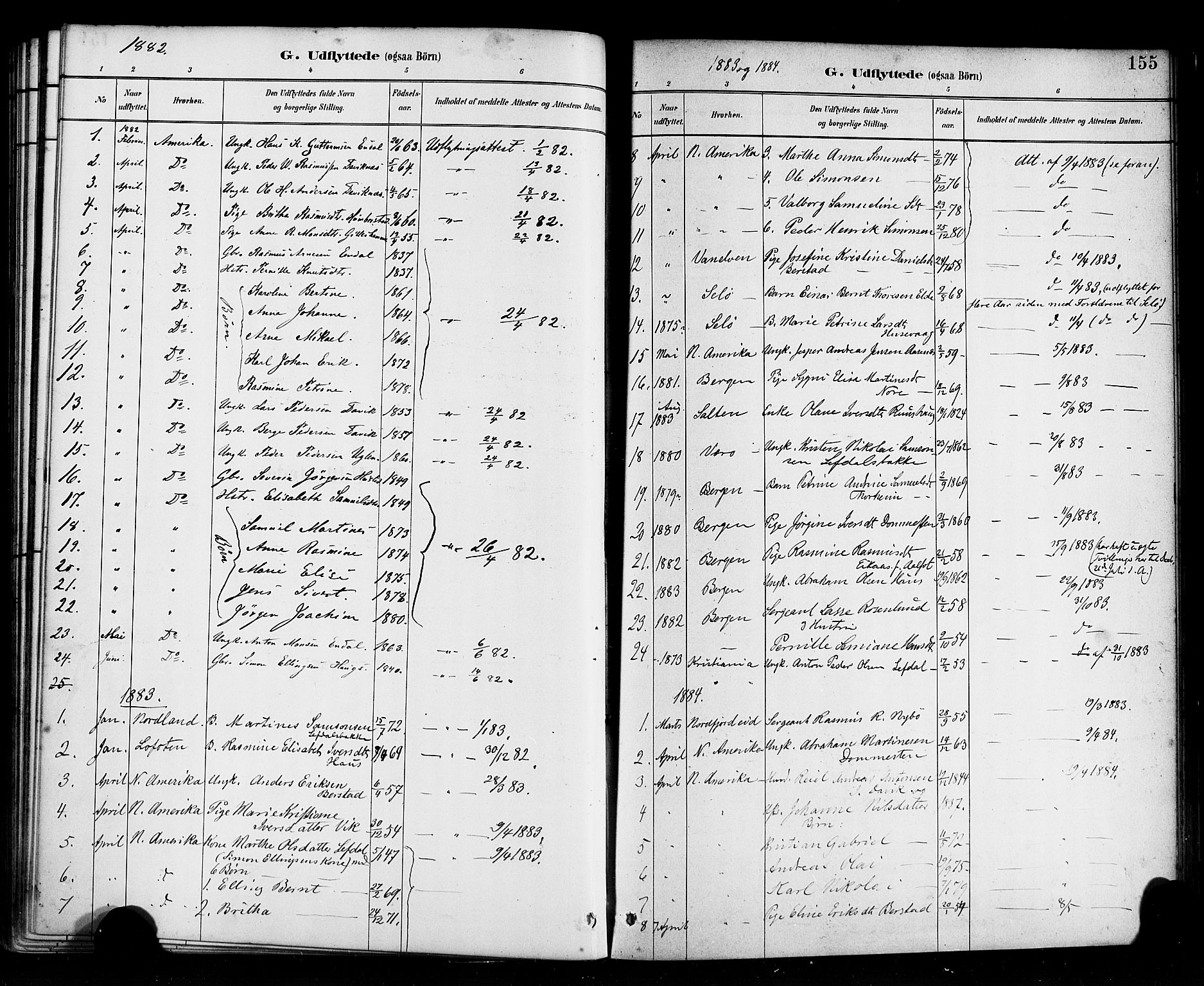 Davik sokneprestembete, AV/SAB-A-79701/H/Haa/Haab/L0001: Parish register (official) no. B 1, 1882-1900, p. 155