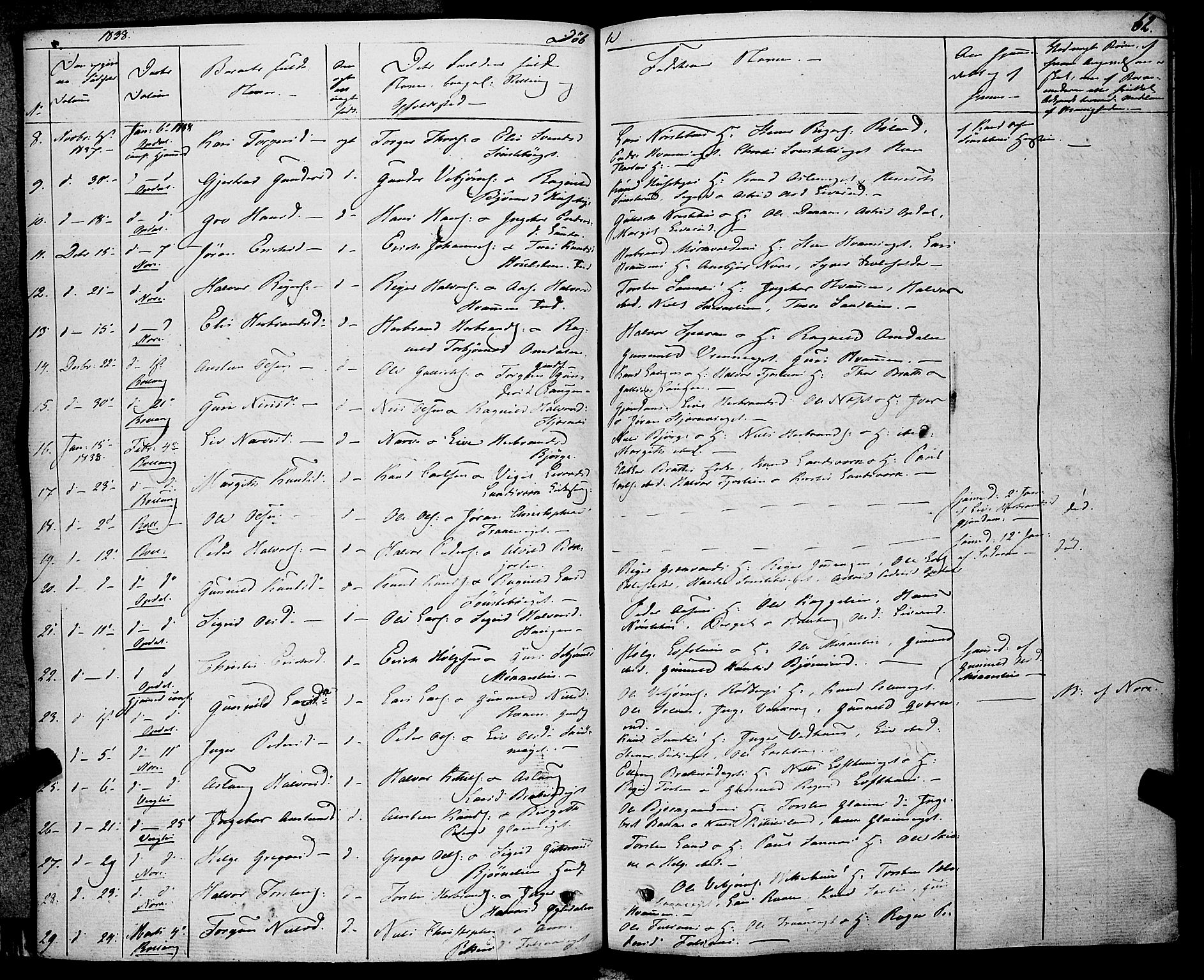 Rollag kirkebøker, AV/SAKO-A-240/F/Fa/L0007: Parish register (official) no. I 7, 1828-1847, p. 62