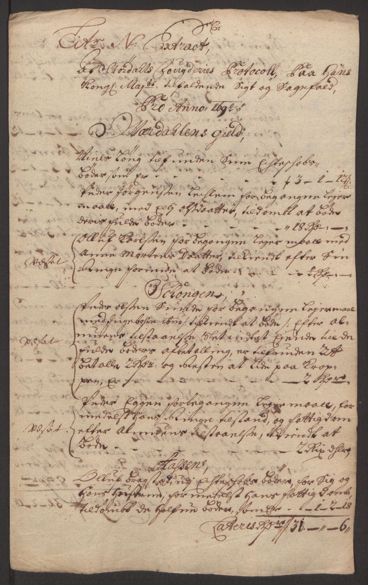 Rentekammeret inntil 1814, Reviderte regnskaper, Fogderegnskap, RA/EA-4092/R62/L4186: Fogderegnskap Stjørdal og Verdal, 1693-1694, p. 250