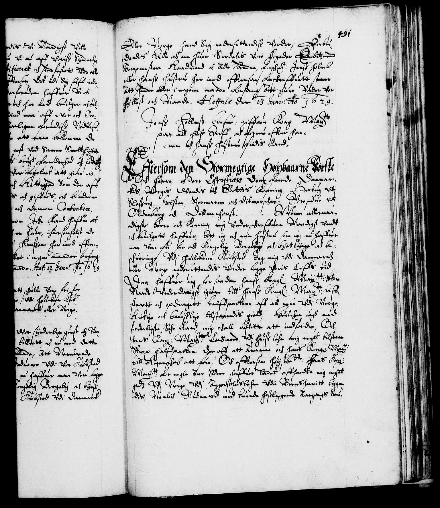 Danske Kanselli 1572-1799, AV/RA-EA-3023/F/Fc/Fca/Fcaa/L0004: Norske registre (mikrofilm), 1617-1630, p. 491a