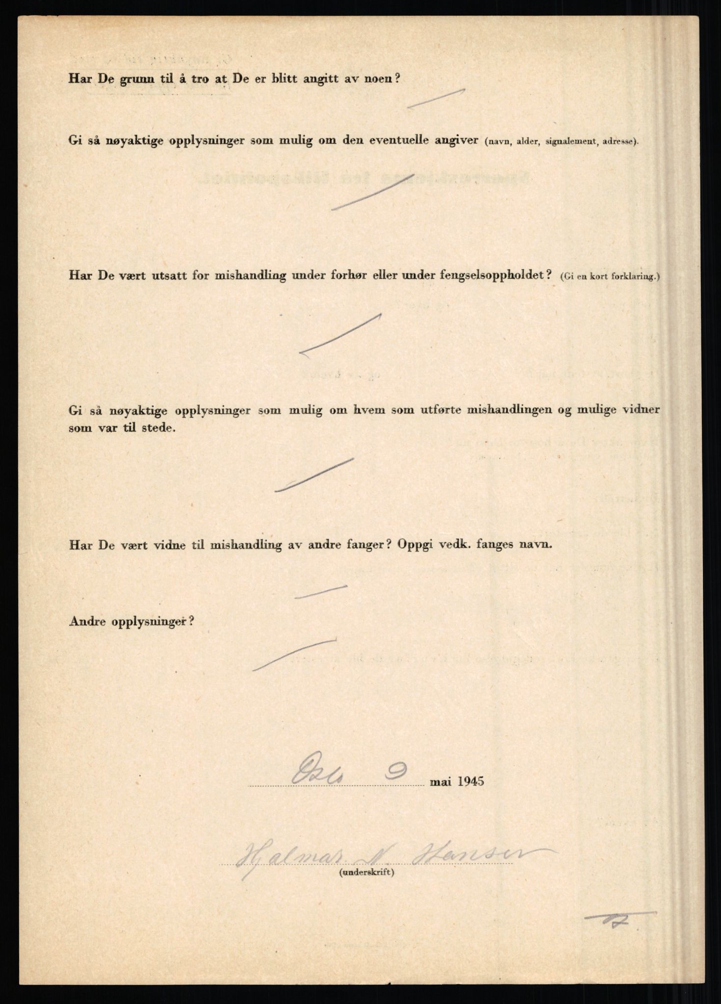 Rikspolitisjefen, AV/RA-S-1560/L/L0006: Hansen, Adolf Boye - Hemstad, Gunnar, 1940-1945, p. 234