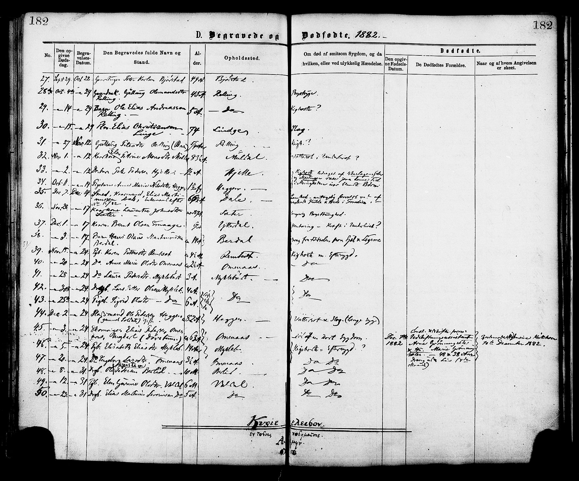 Ministerialprotokoller, klokkerbøker og fødselsregistre - Møre og Romsdal, AV/SAT-A-1454/519/L0254: Parish register (official) no. 519A13, 1868-1883, p. 182
