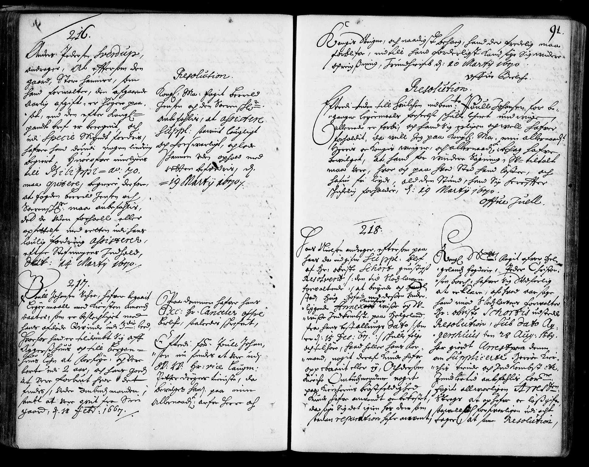 Stattholderembetet 1572-1771, AV/RA-EA-2870/Ad/L0002: Supplikasjons- og resolusjonsprotokoll, 1669-1671, p. 90b-91a