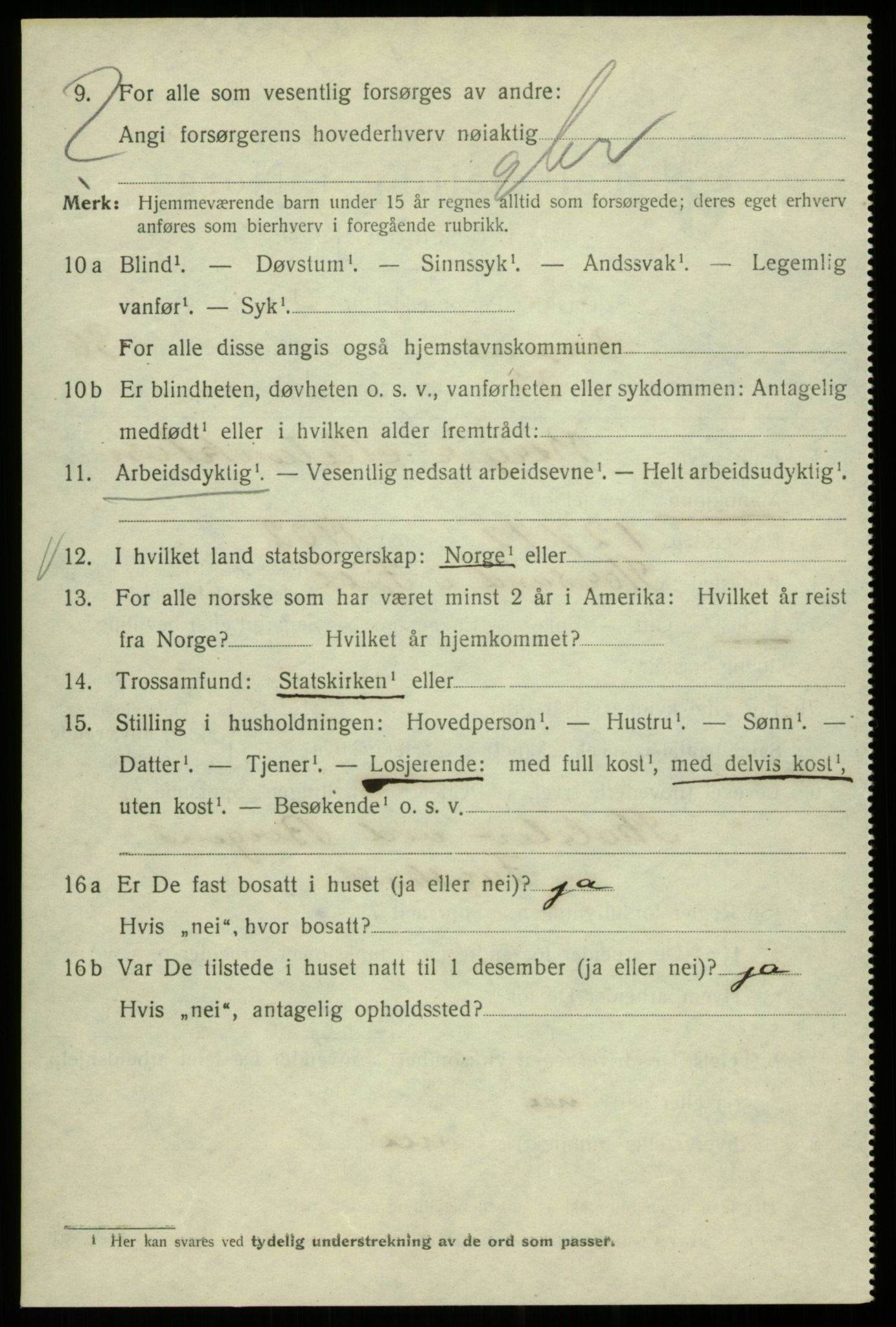 SAB, 1920 census for Bergen, 1920, p. 95829