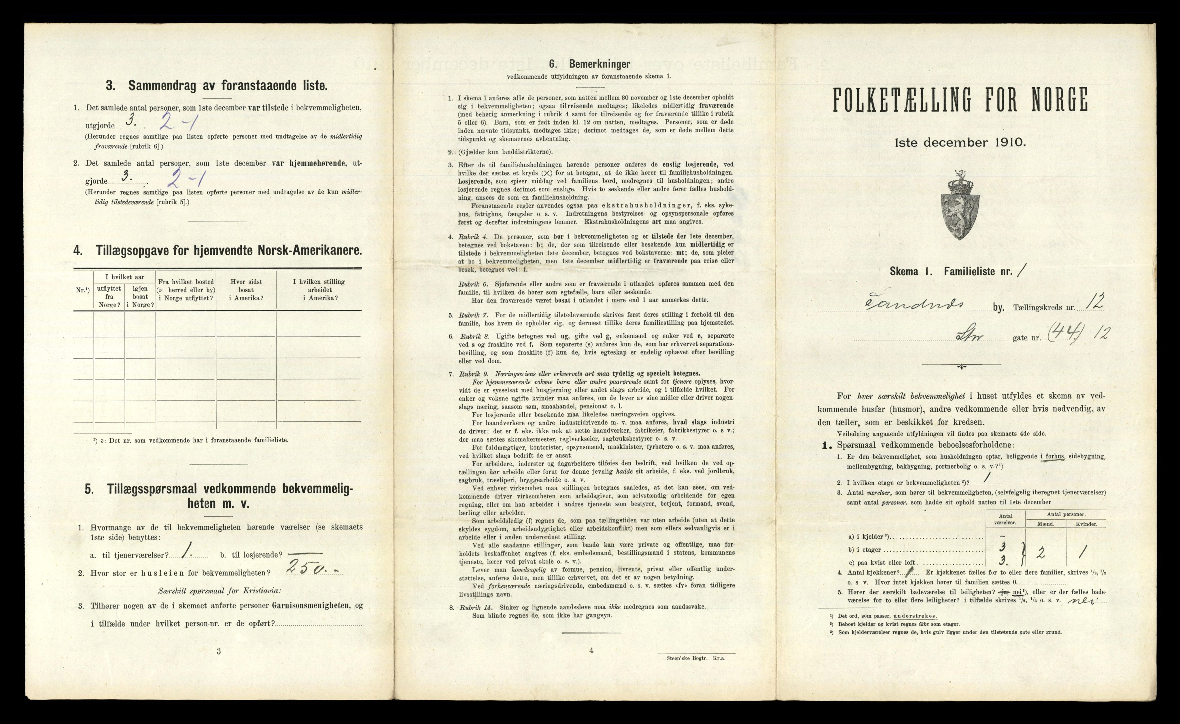 RA, 1910 census for Sandnes, 1910, p. 1292