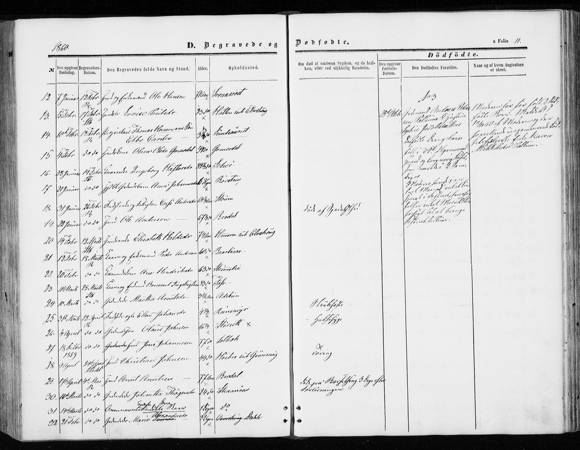 Ministerialprotokoller, klokkerbøker og fødselsregistre - Sør-Trøndelag, SAT/A-1456/646/L0612: Parish register (official) no. 646A10, 1858-1869, p. 11