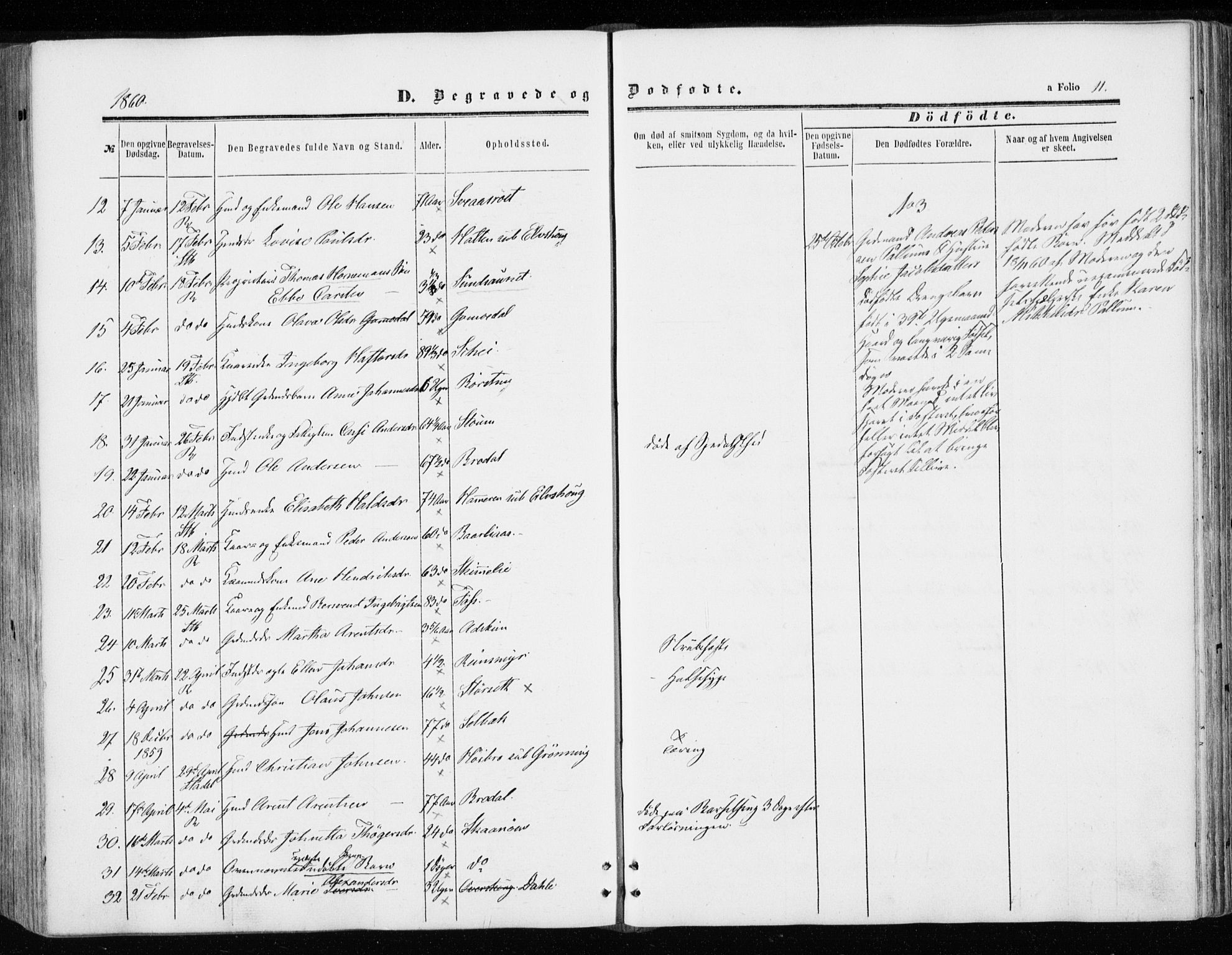 Ministerialprotokoller, klokkerbøker og fødselsregistre - Sør-Trøndelag, AV/SAT-A-1456/646/L0612: Parish register (official) no. 646A10, 1858-1869, p. 11