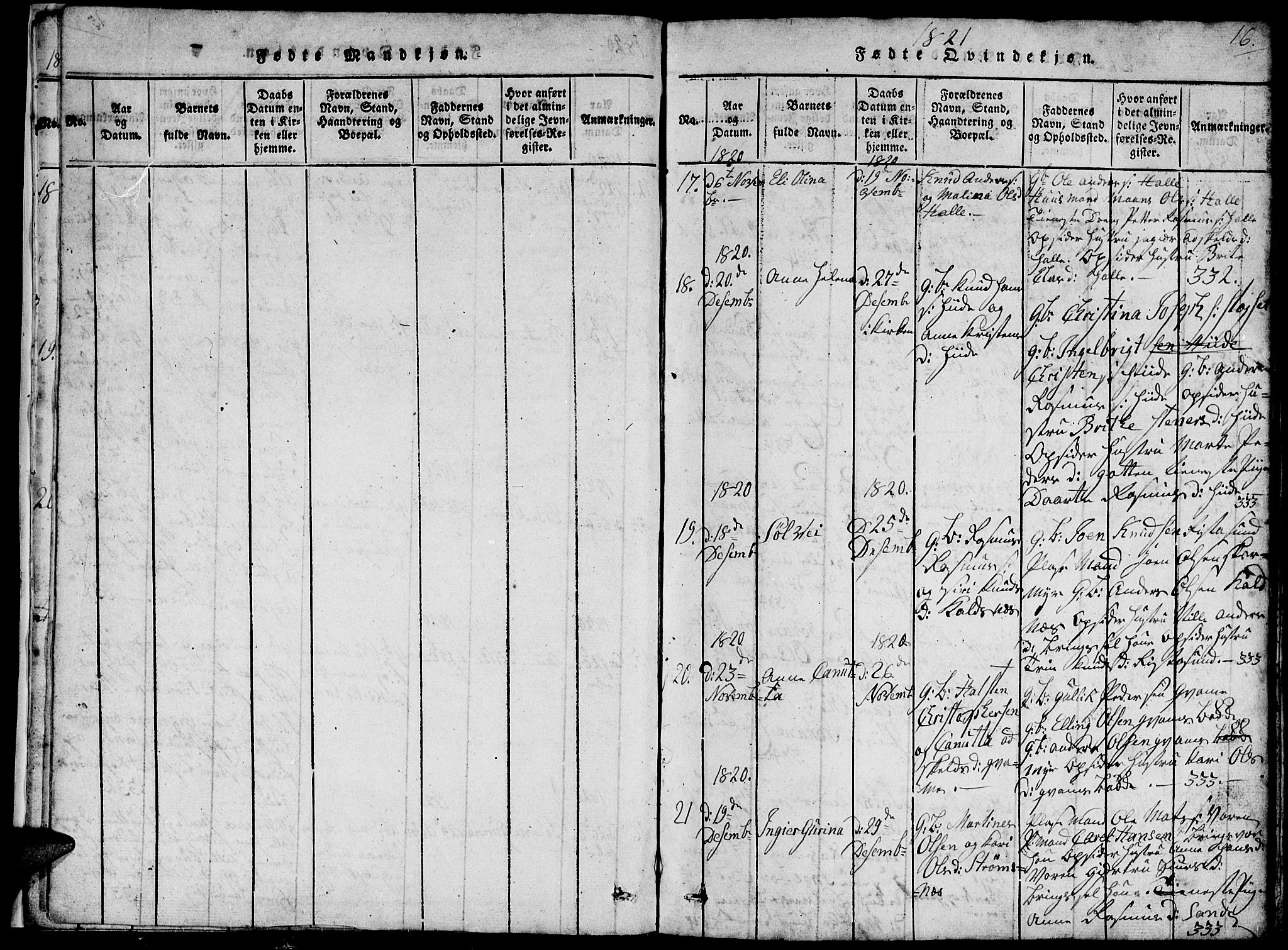 Ministerialprotokoller, klokkerbøker og fødselsregistre - Møre og Romsdal, SAT/A-1454/503/L0046: Parish register (copy) no. 503C01, 1816-1842, p. 16