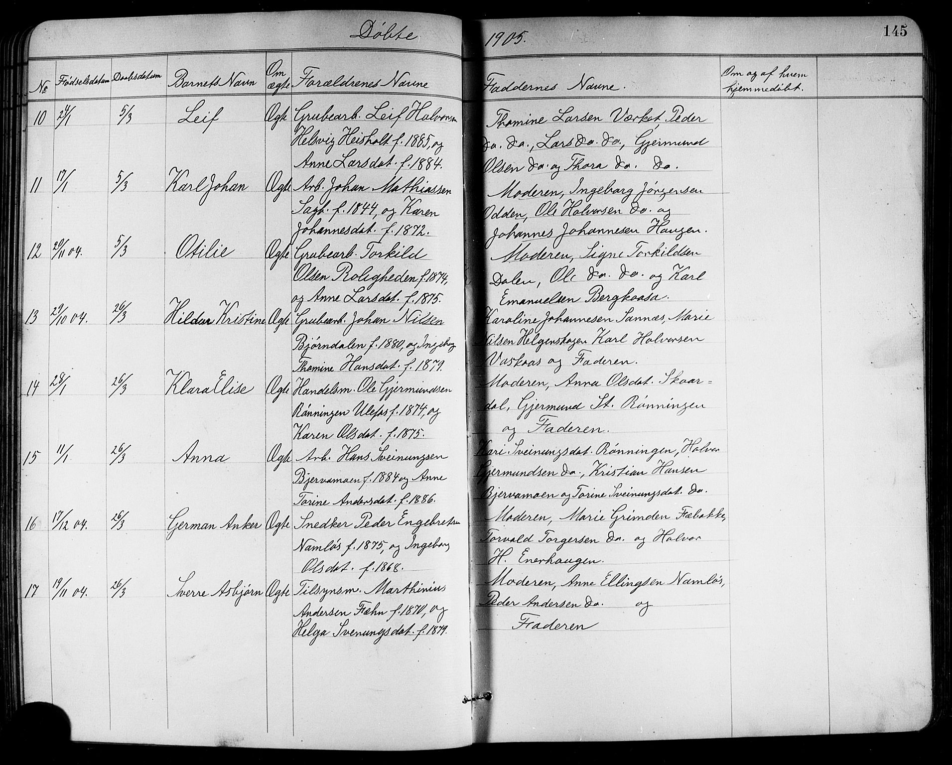 Holla kirkebøker, SAKO/A-272/G/Ga/L0005: Parish register (copy) no. I 5, 1891-1917, p. 145