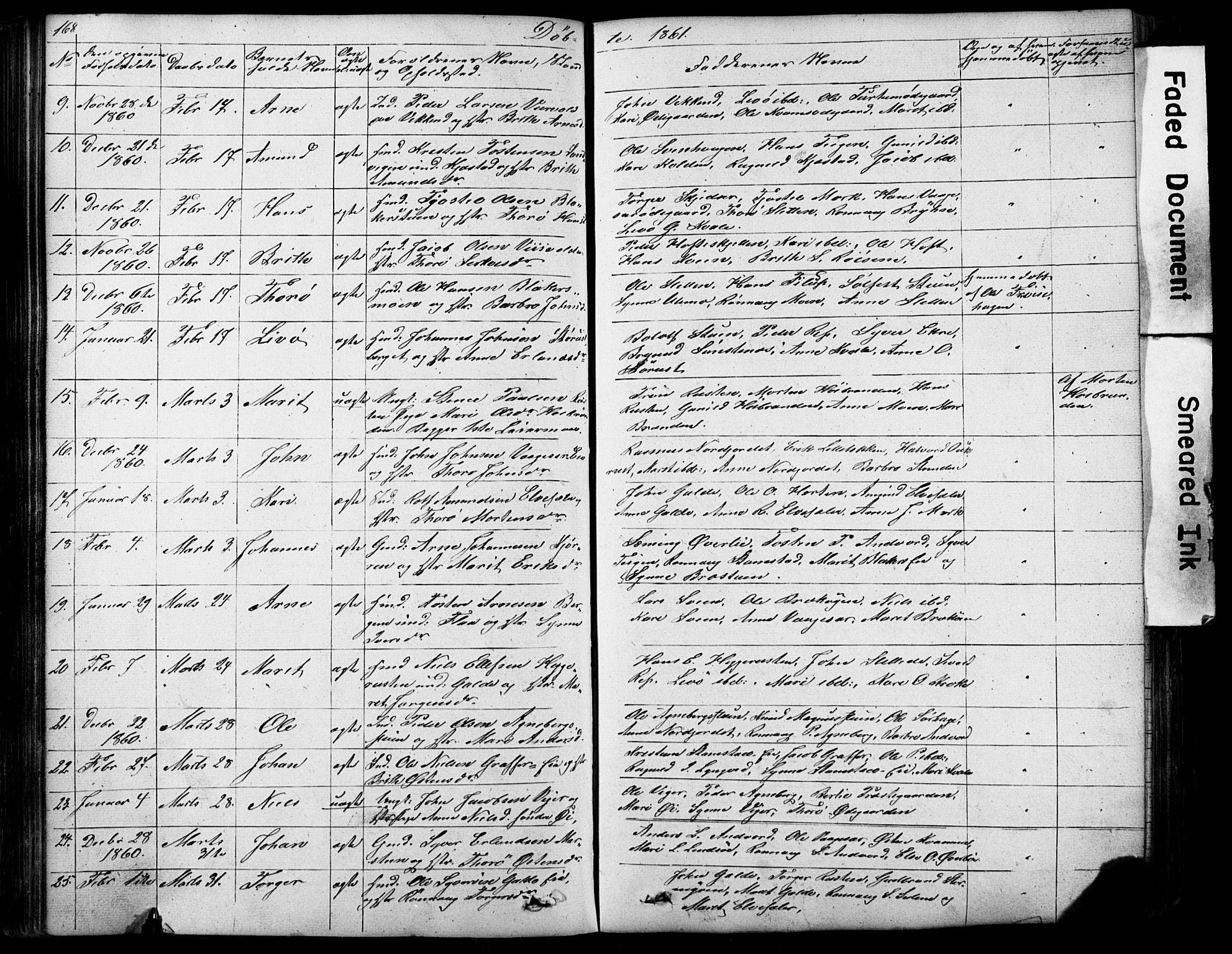 Lom prestekontor, SAH/PREST-070/L/L0012: Parish register (copy) no. 12, 1845-1873, p. 168-169