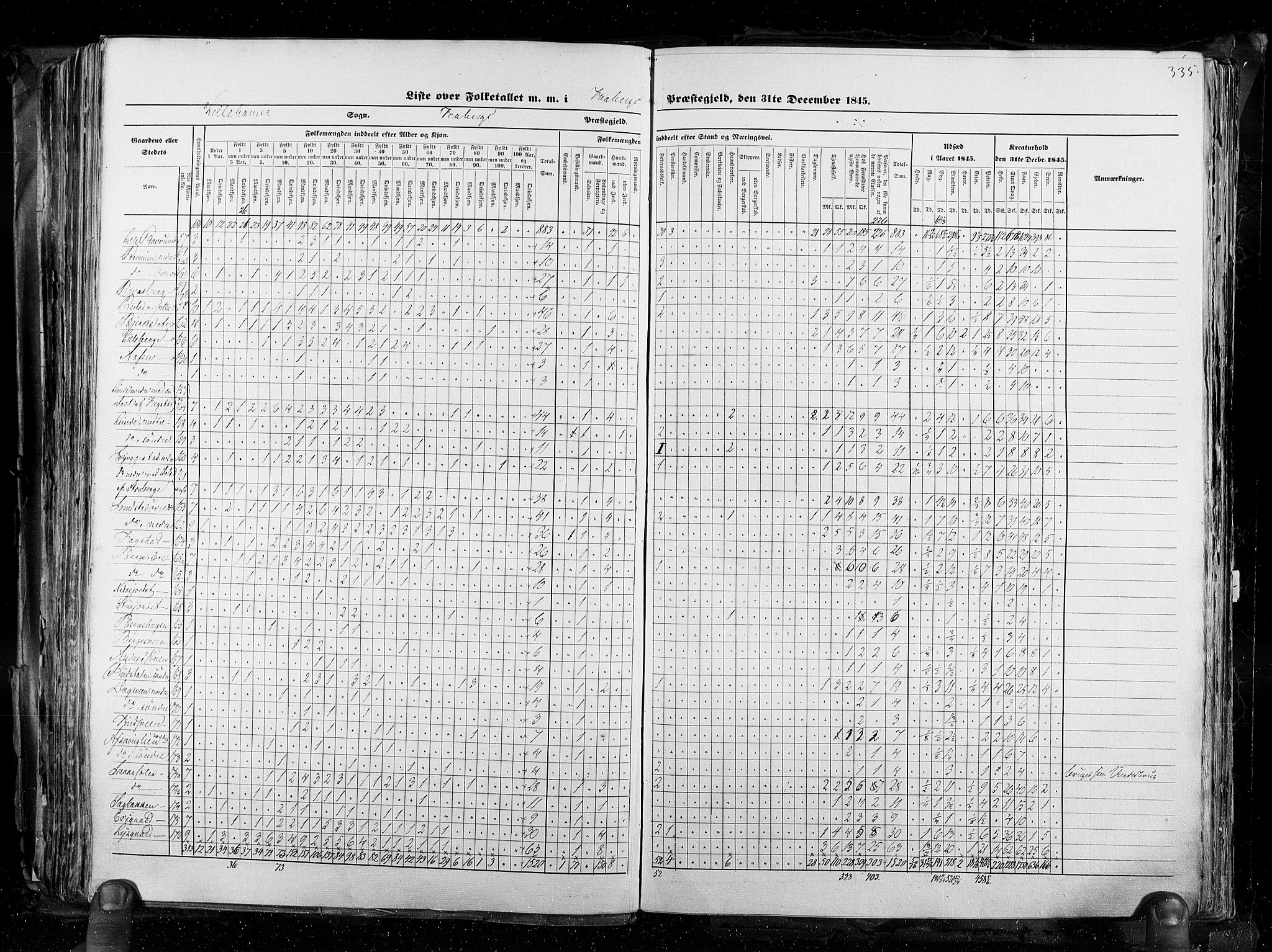 RA, Census 1845, vol. 3: Hedemarken amt og Kristians amt, 1845, p. 335