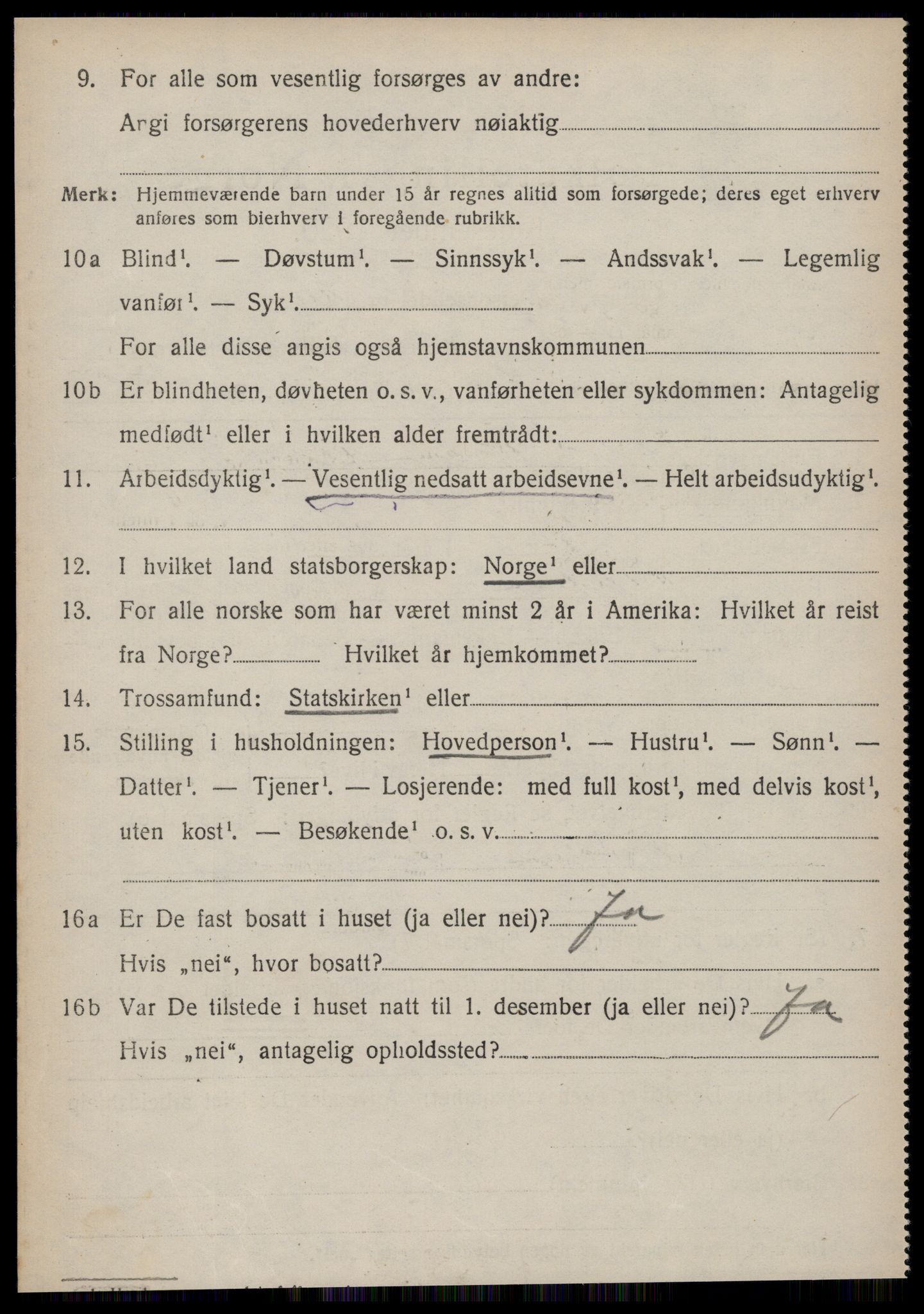 SAT, 1920 census for Vatne, 1920, p. 3115