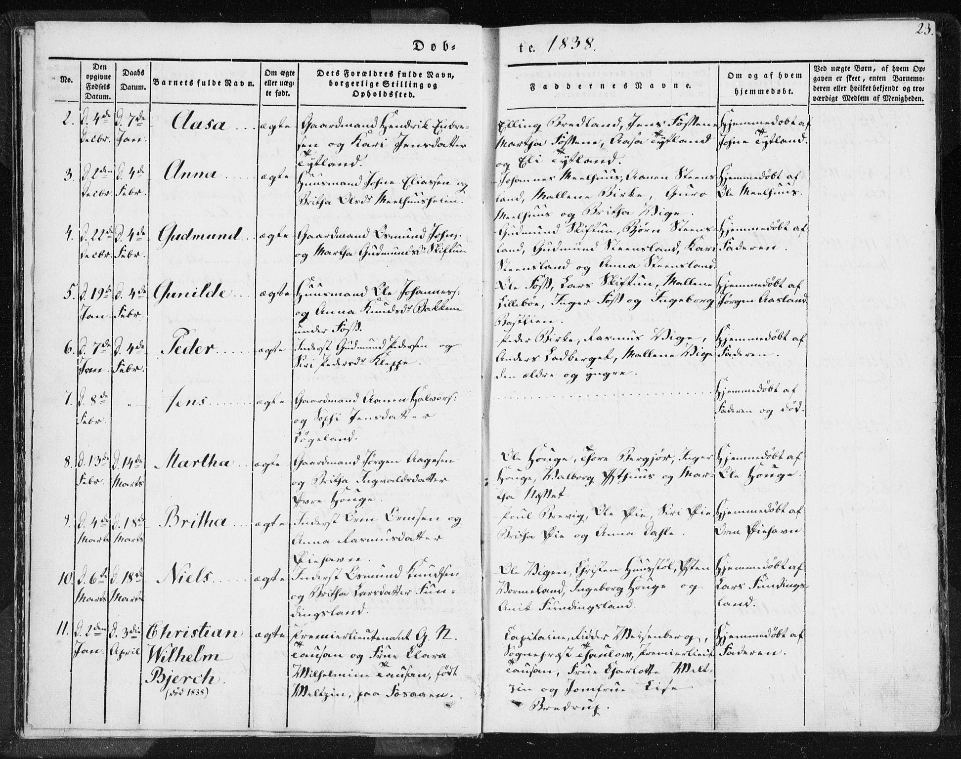 Hjelmeland sokneprestkontor, AV/SAST-A-101843/01/IV/L0006: Parish register (official) no. A 6, 1834-1845, p. 23