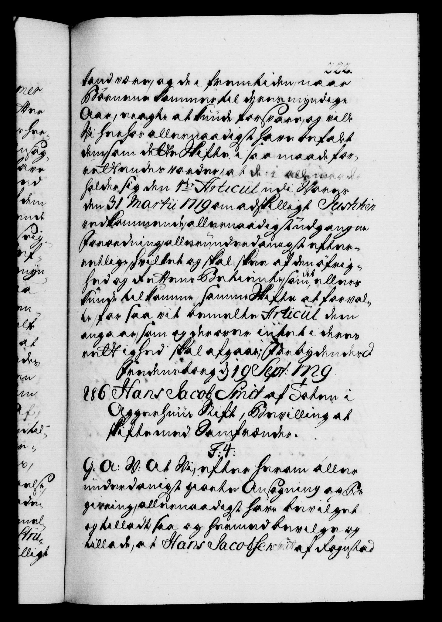 Danske Kanselli 1572-1799, AV/RA-EA-3023/F/Fc/Fca/Fcaa/L0026: Norske registre, 1729-1730, p. 222a