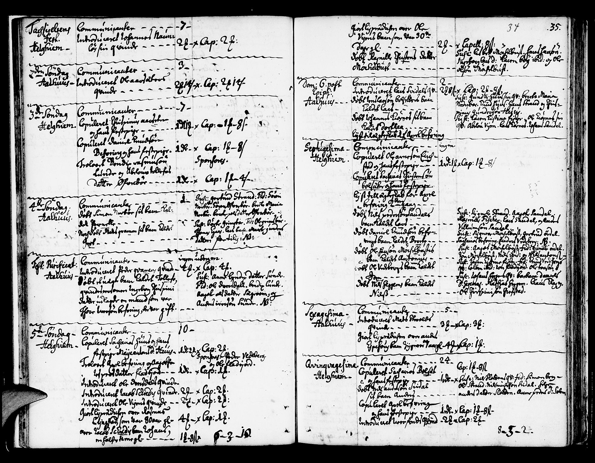 Jølster sokneprestembete, AV/SAB-A-80701/H/Haa/Haaa/L0002: Parish register (official) no. A 2, 1731-1749, p. 34-35