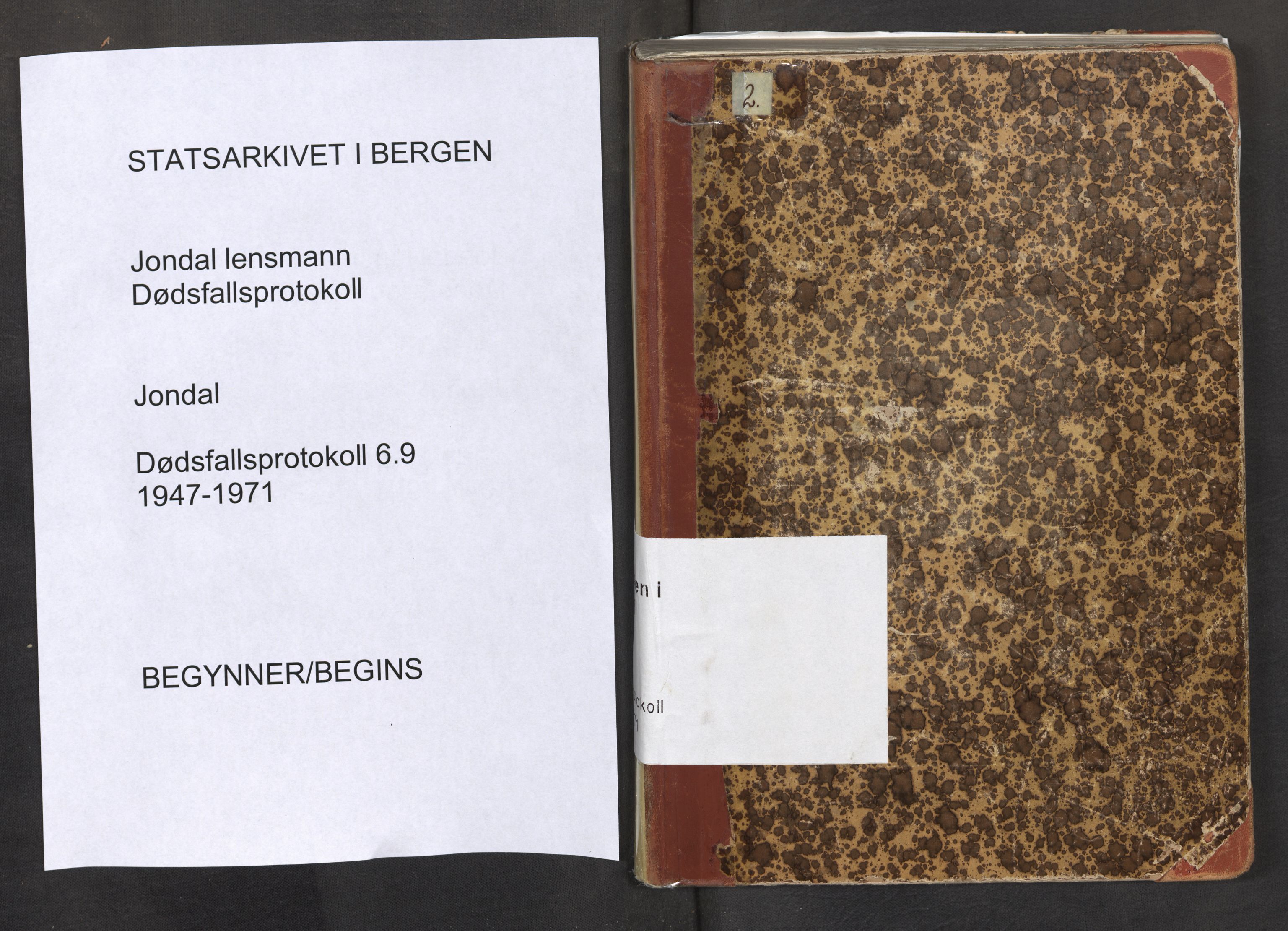 Lensmannen i Jondal, SAB/A-33101/0006/L0009: Dødsfallprotokoll, 1947-1971