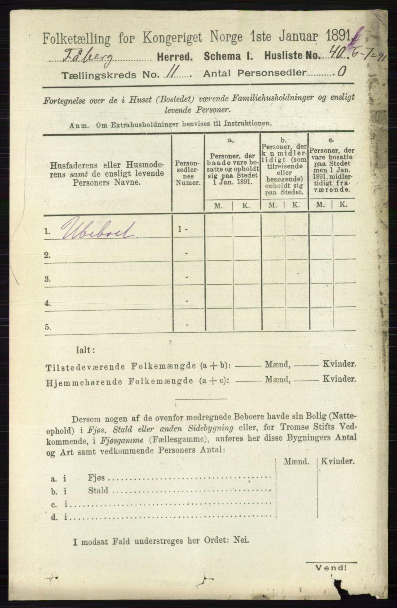 RA, 1891 census for 0524 Fåberg, 1891, p. 4489