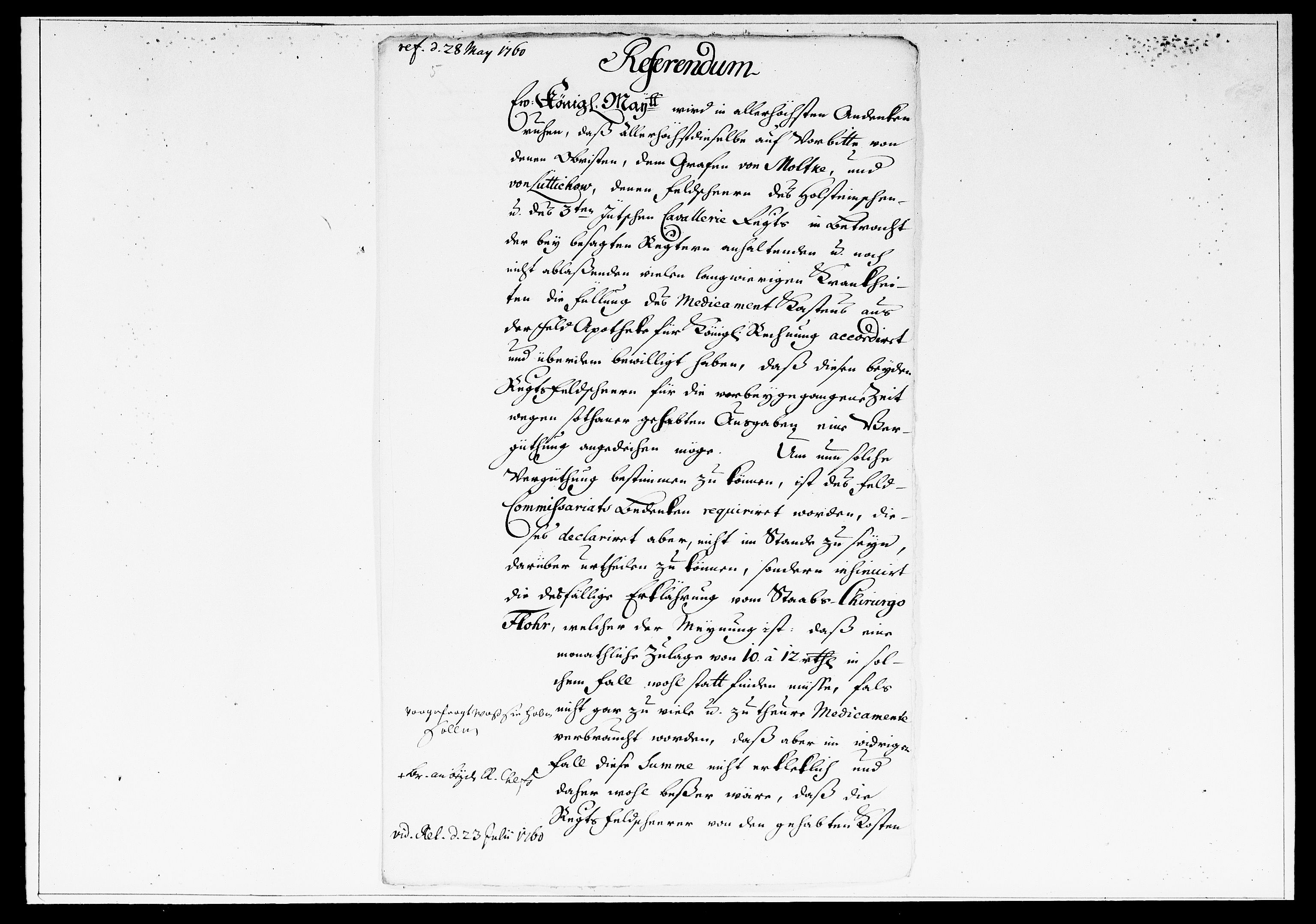 Krigskollegiet, Krigskancelliet, DRA/A-0006/-/1334-1359: Refererede sager, 1760, p. 548