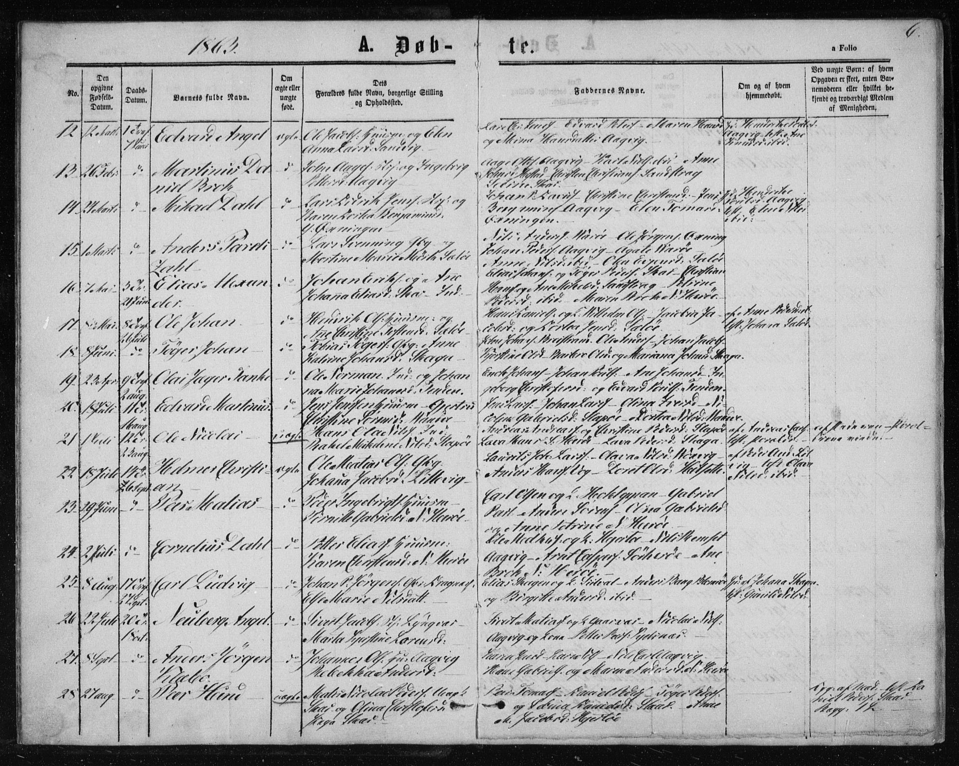 Ministerialprotokoller, klokkerbøker og fødselsregistre - Nordland, AV/SAT-A-1459/834/L0505: Parish register (official) no. 834A03, 1862-1871, p. 6