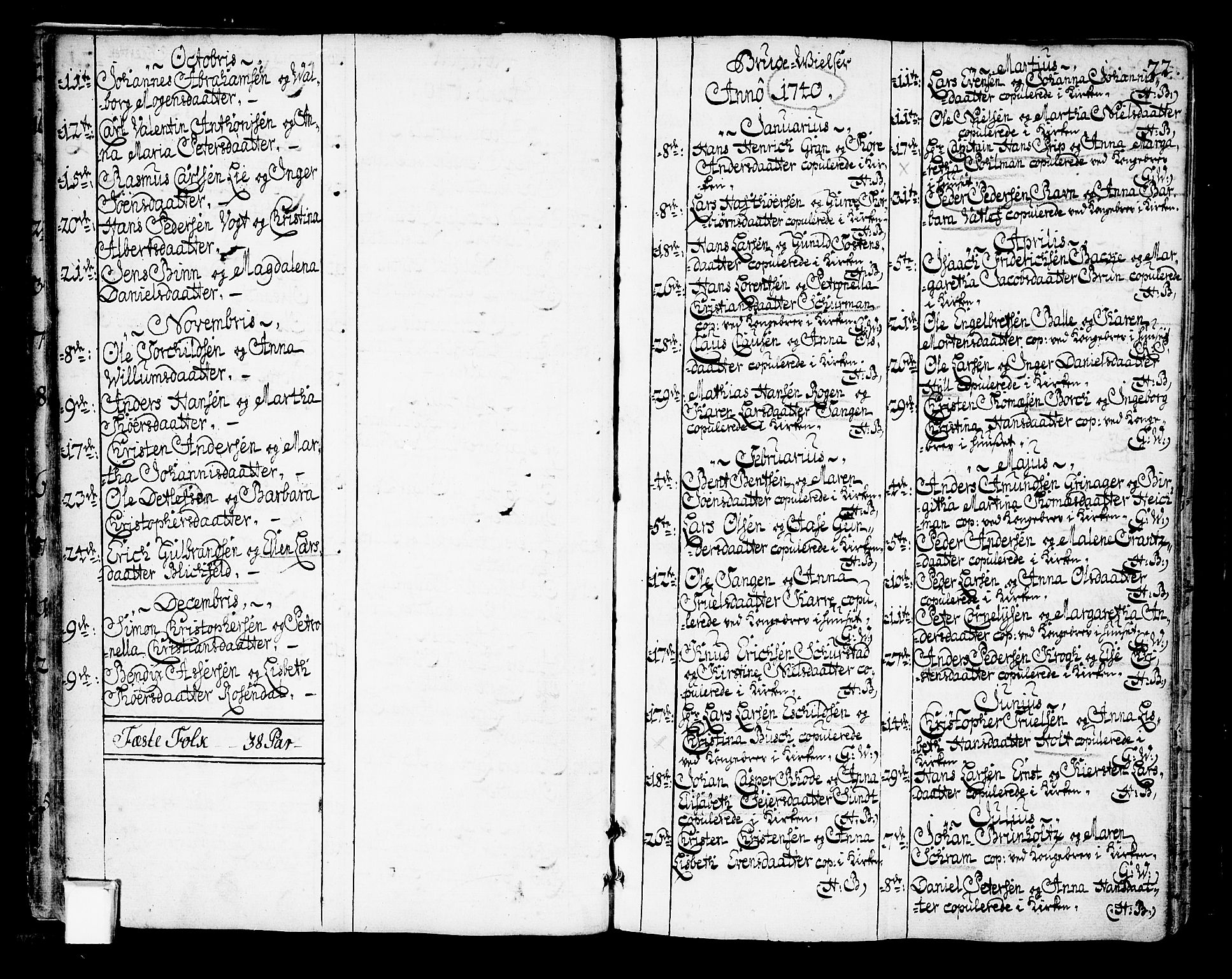 Oslo domkirke Kirkebøker, SAO/A-10752/F/Fa/L0003: Parish register (official) no. 3, 1731-1743, p. 22