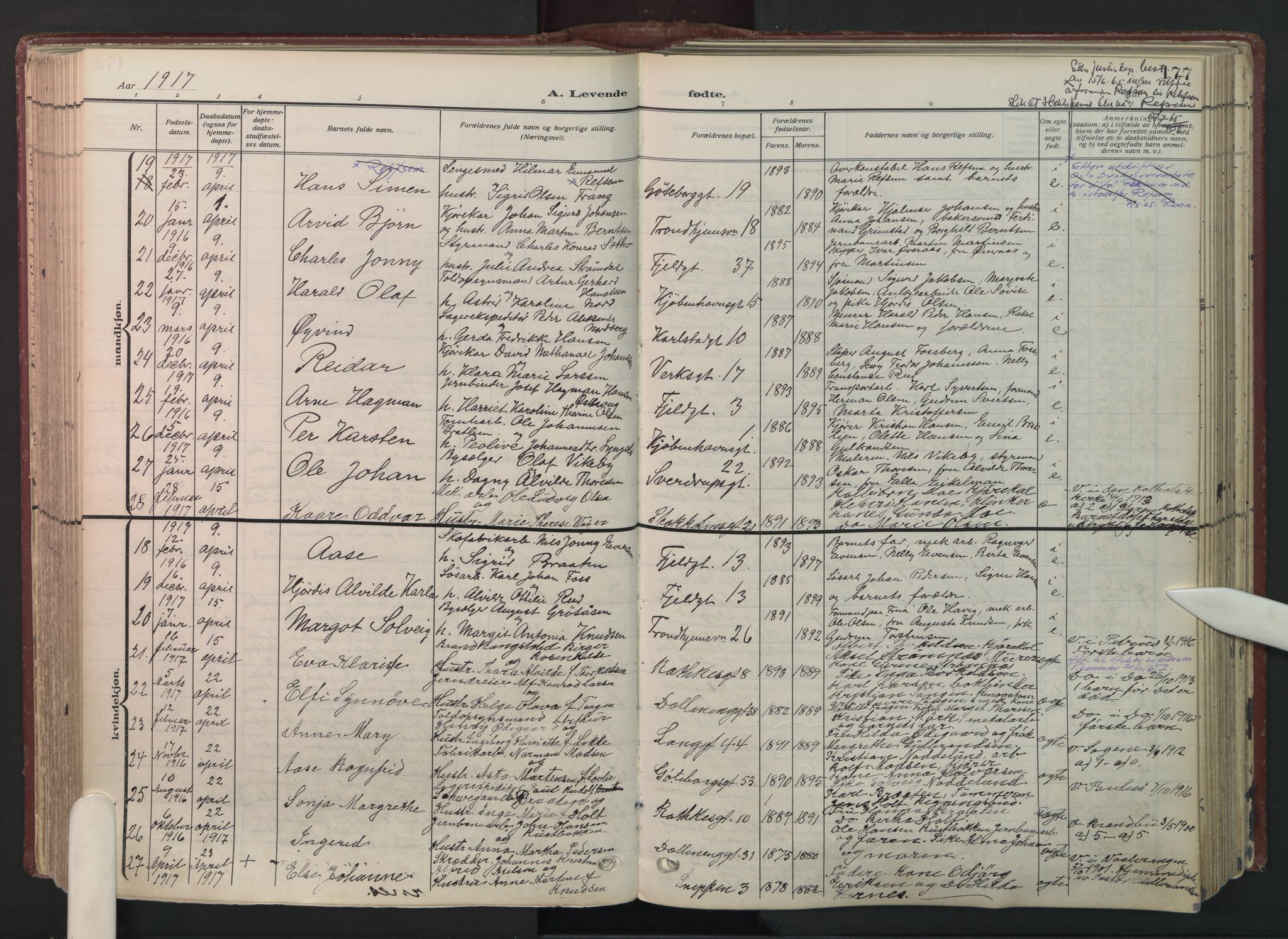 Petrus prestekontor Kirkebøker, AV/SAO-A-10872/F/Fa/L0012: Parish register (official) no. 12, 1909-1936, p. 177