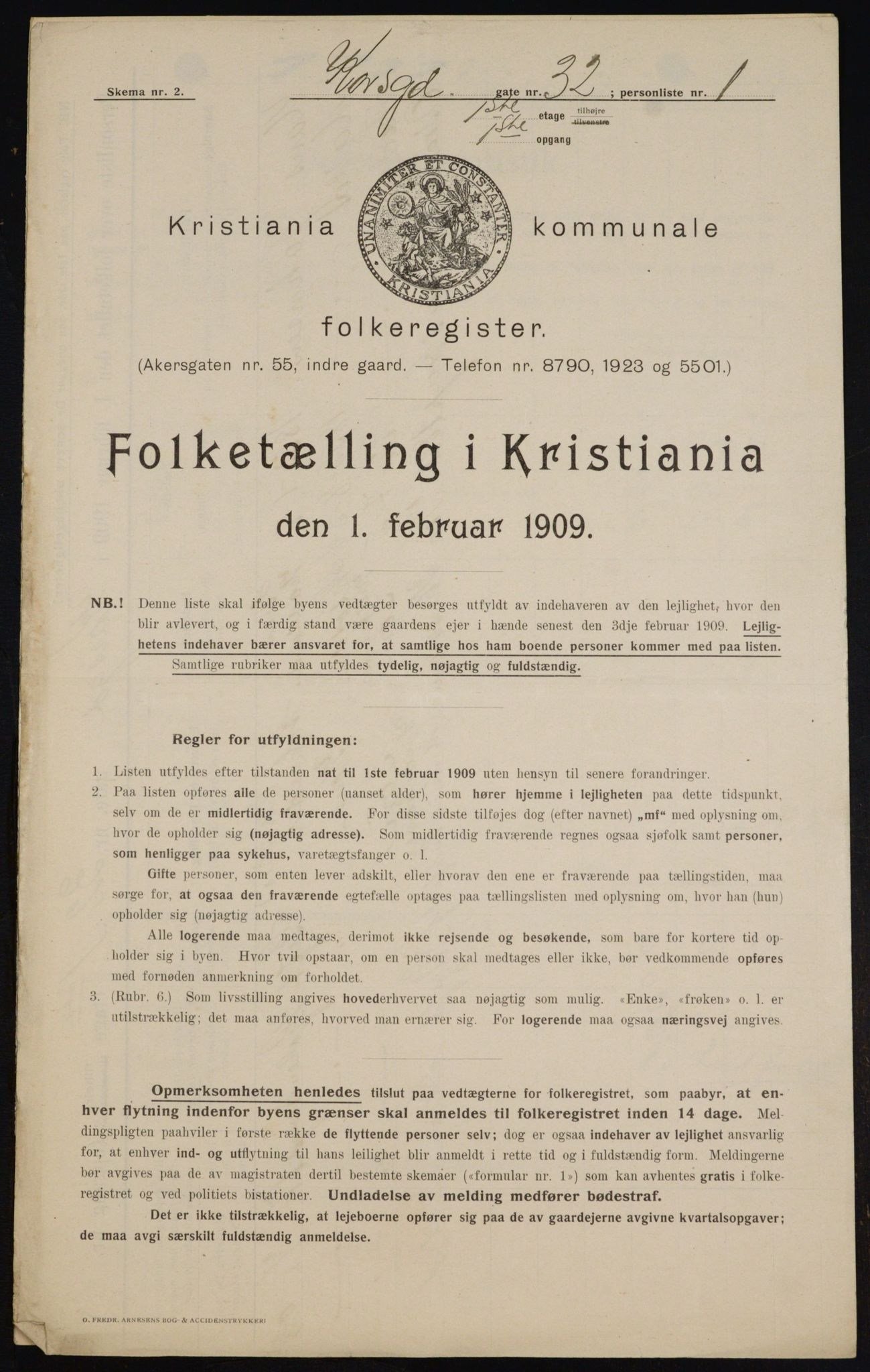 OBA, Municipal Census 1909 for Kristiania, 1909, p. 49388